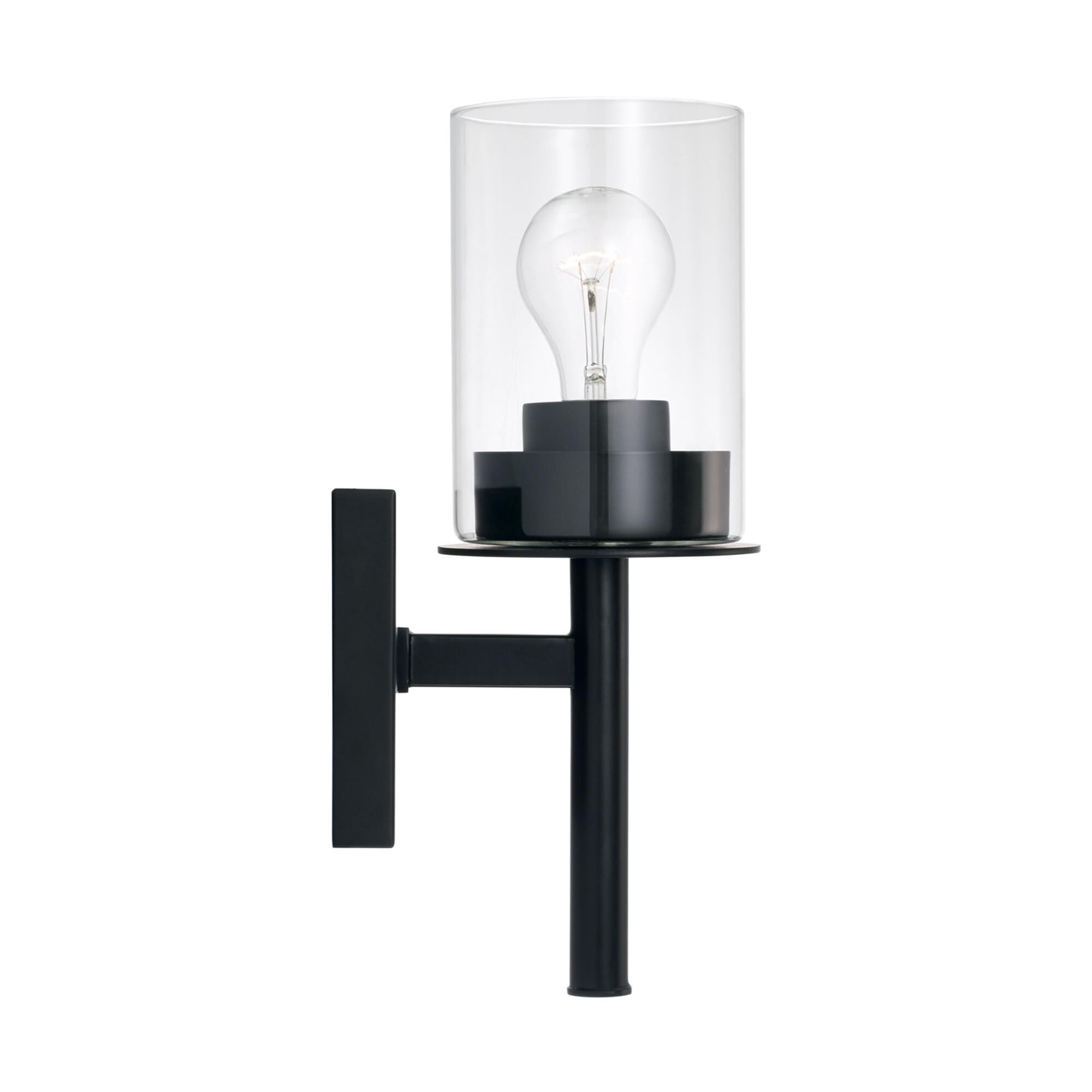 Shown in Matte Black finish and Clear glass
