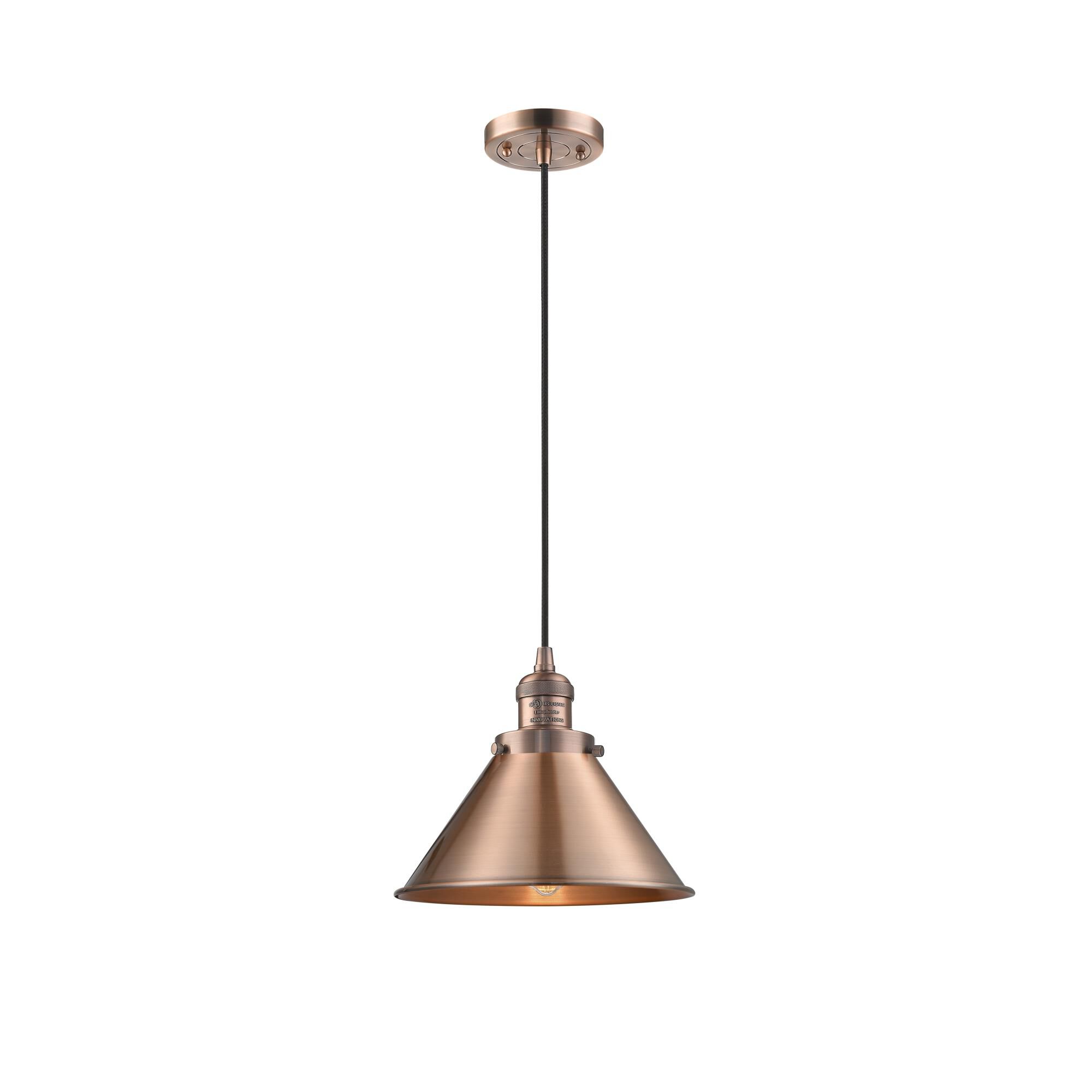 Shown in Antique Copper finish and Antique Copper shade