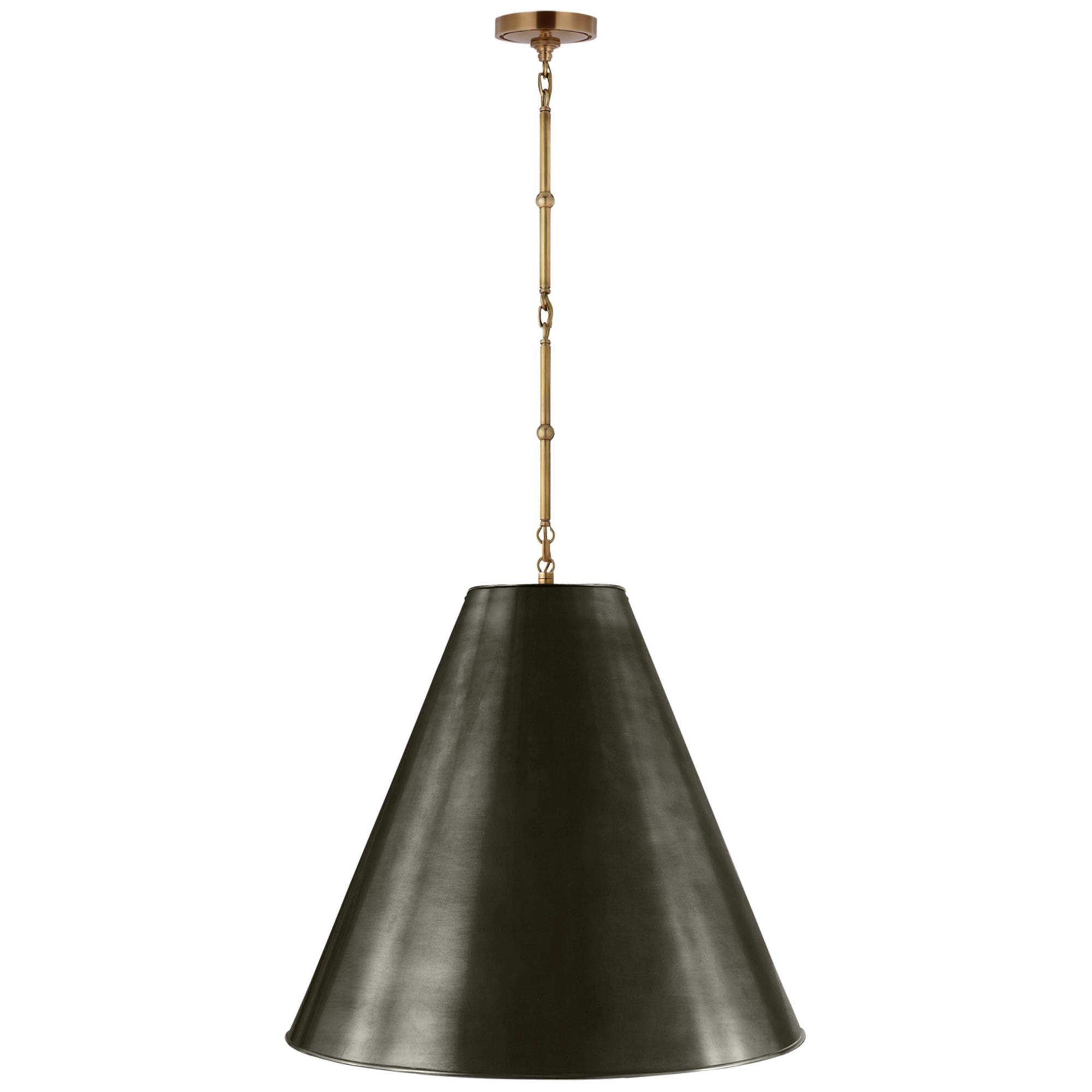 Shown in Hand-Rubbed Antique Brass finish and Bronze shade