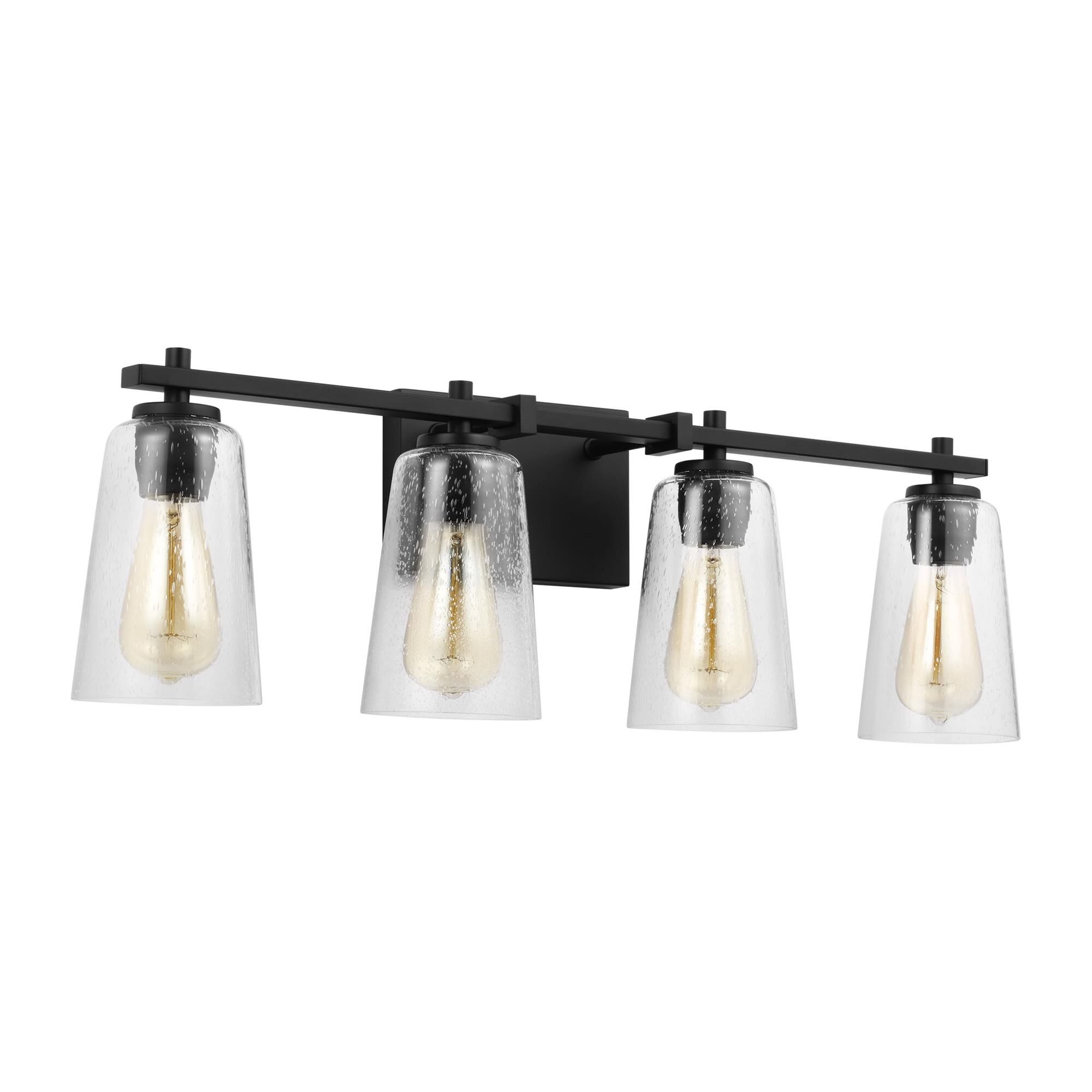 Shown in Midnight Black finish and Clear Seeded glass
