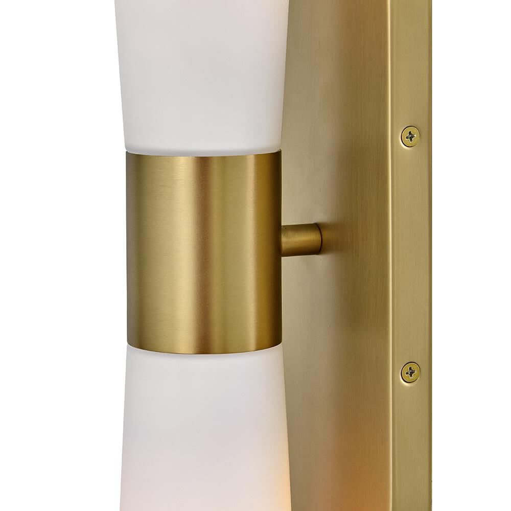 Shown in Lacquered Brass finish and Etched Opal glass