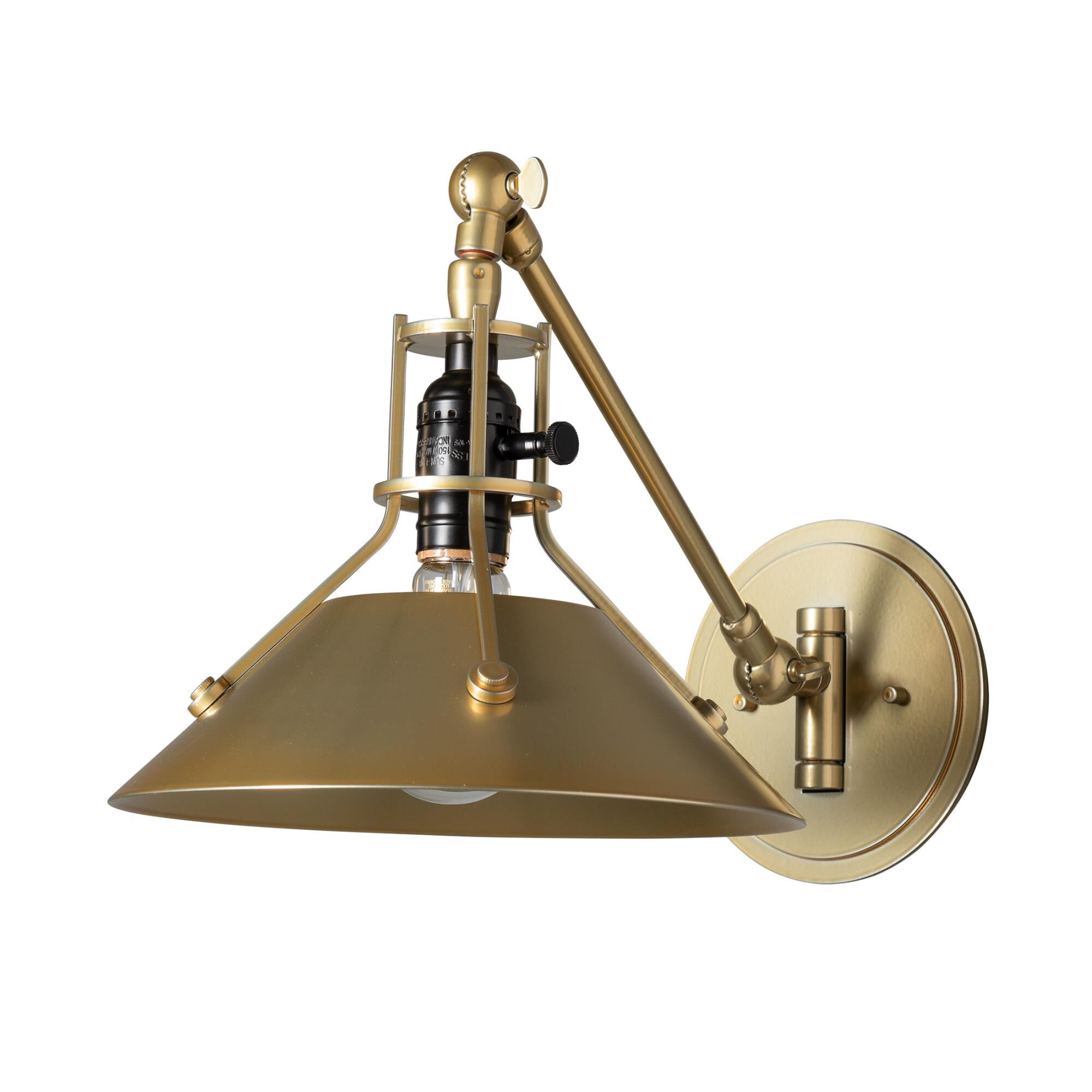 Shown in Modern Brass finish and Modern Brass shade