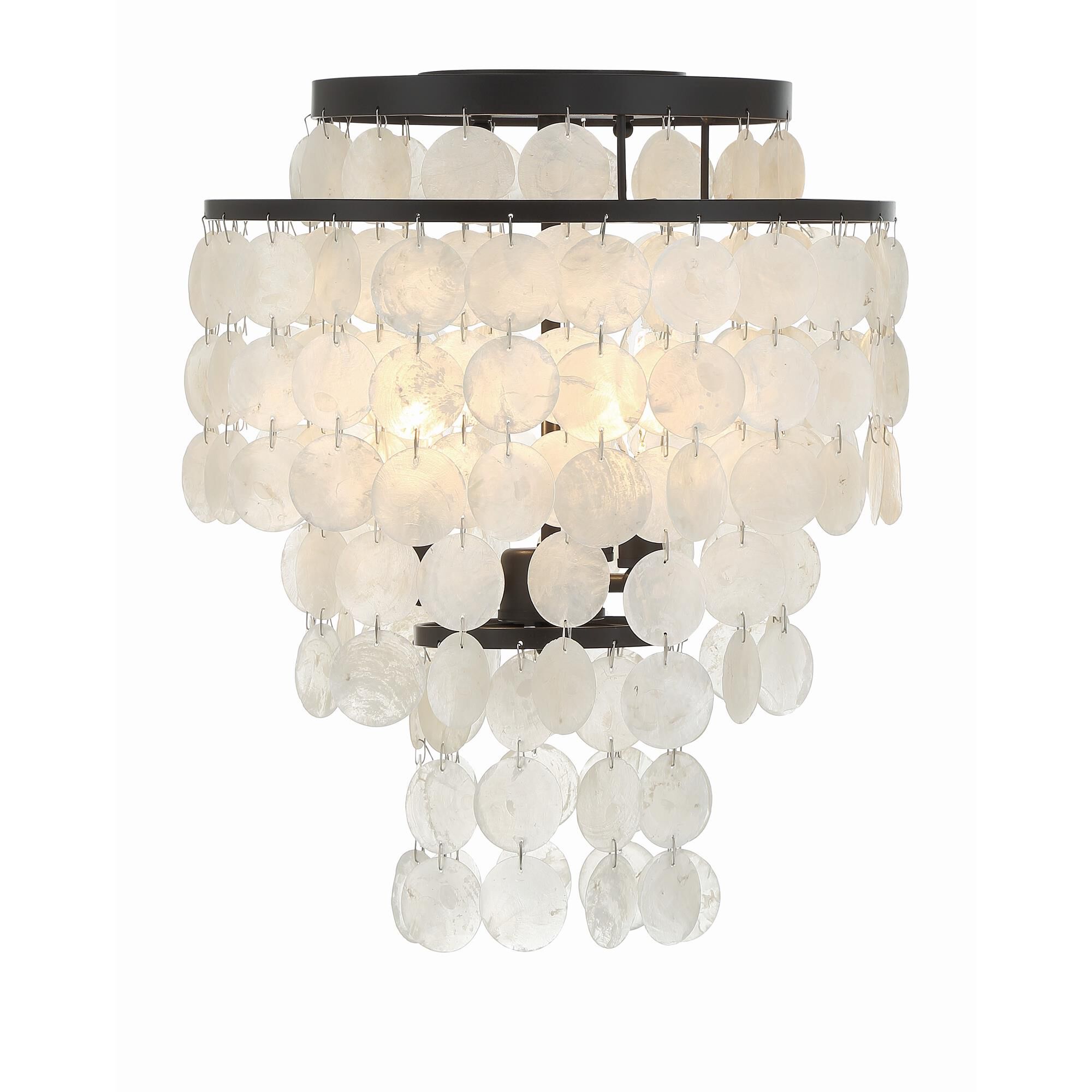 Shown in Dark Bronze finish and Capiz Shell crystal