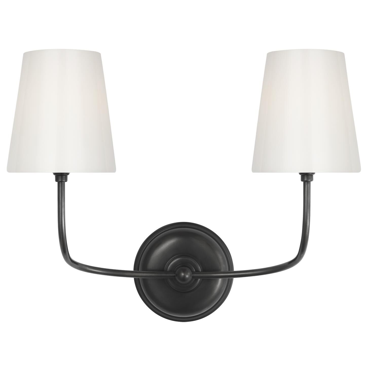 Shown in Bronze finish and White glass