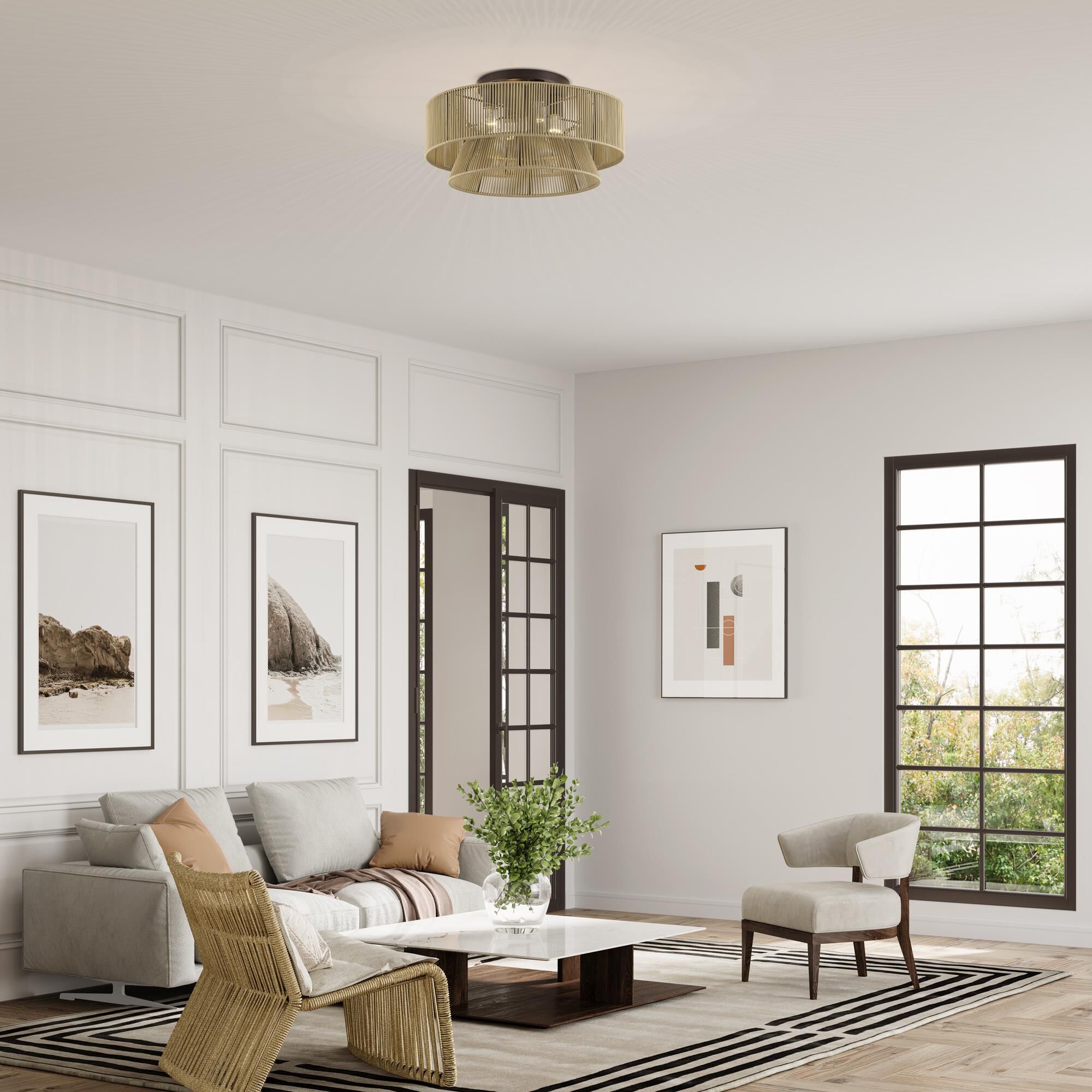 Florell 21 Inch Semi Flush Mount by Livex Lighting