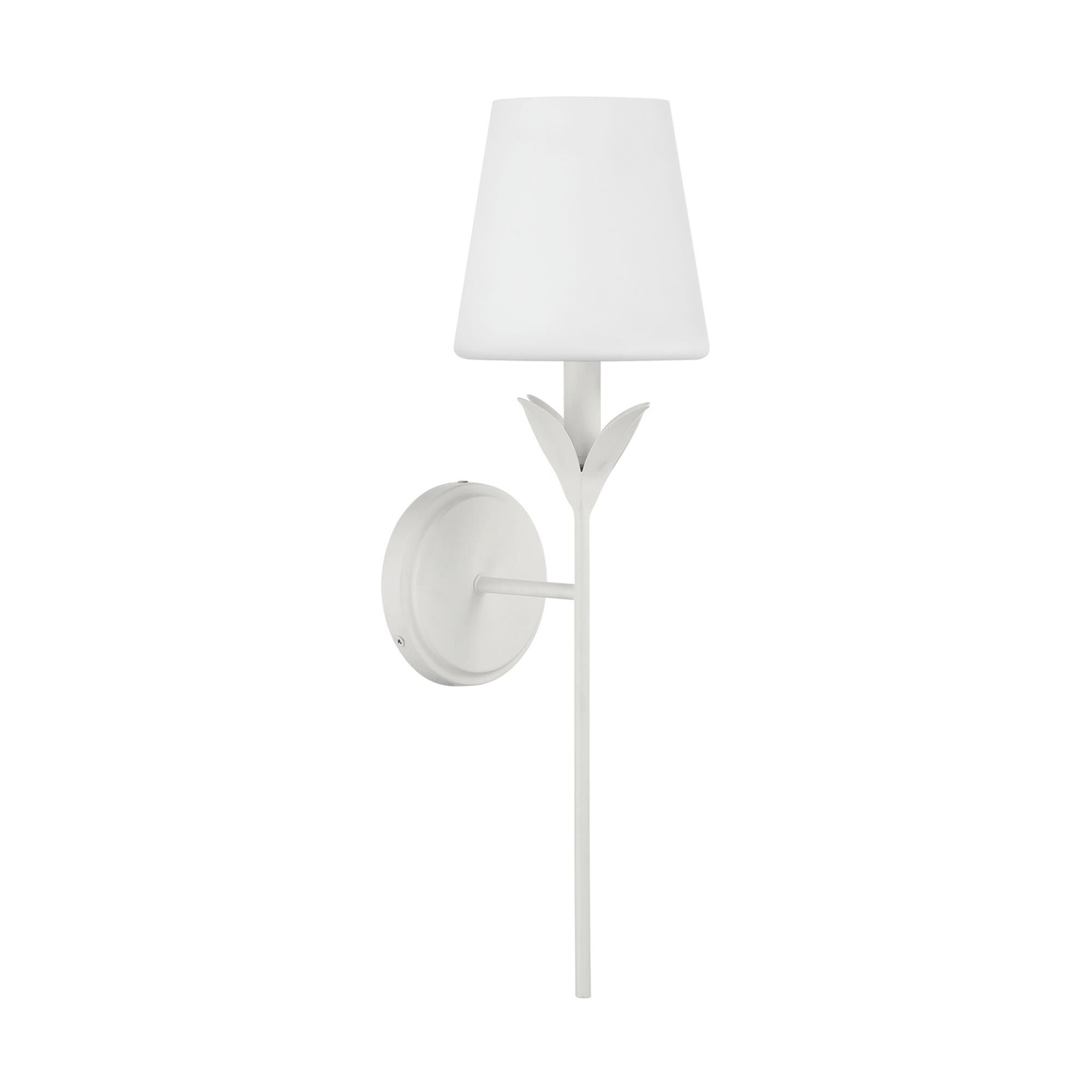 Shown in Matte White finish and Glass shade