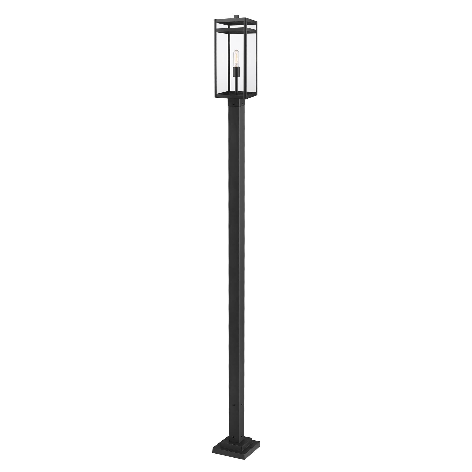 Shown in Black finish and Glass shade