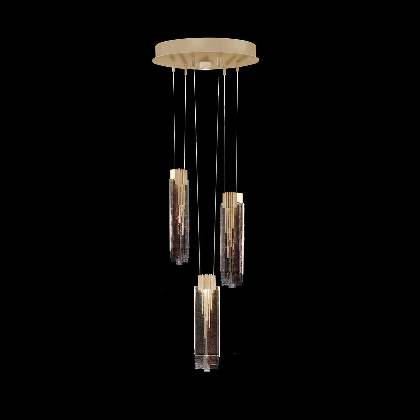 Shown in Gold finish and Multi-Tone glass