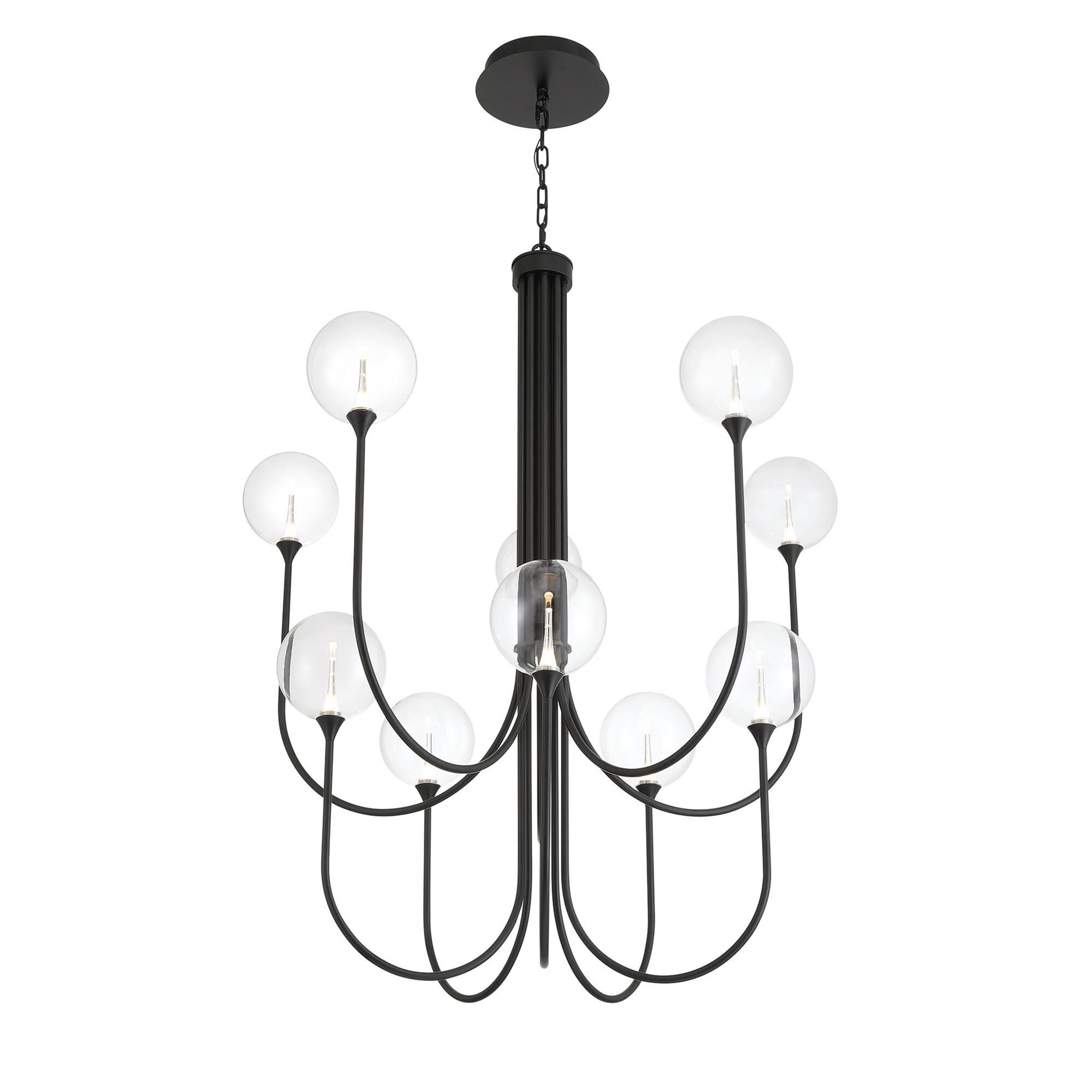 Shown in Black finish and Clear glass