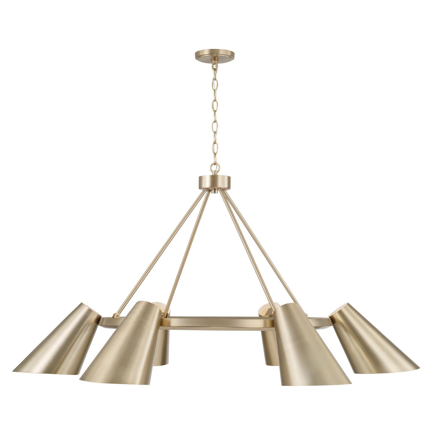 Shown in Matte Brass finish and Matte Brass Metal  With White Interior shade