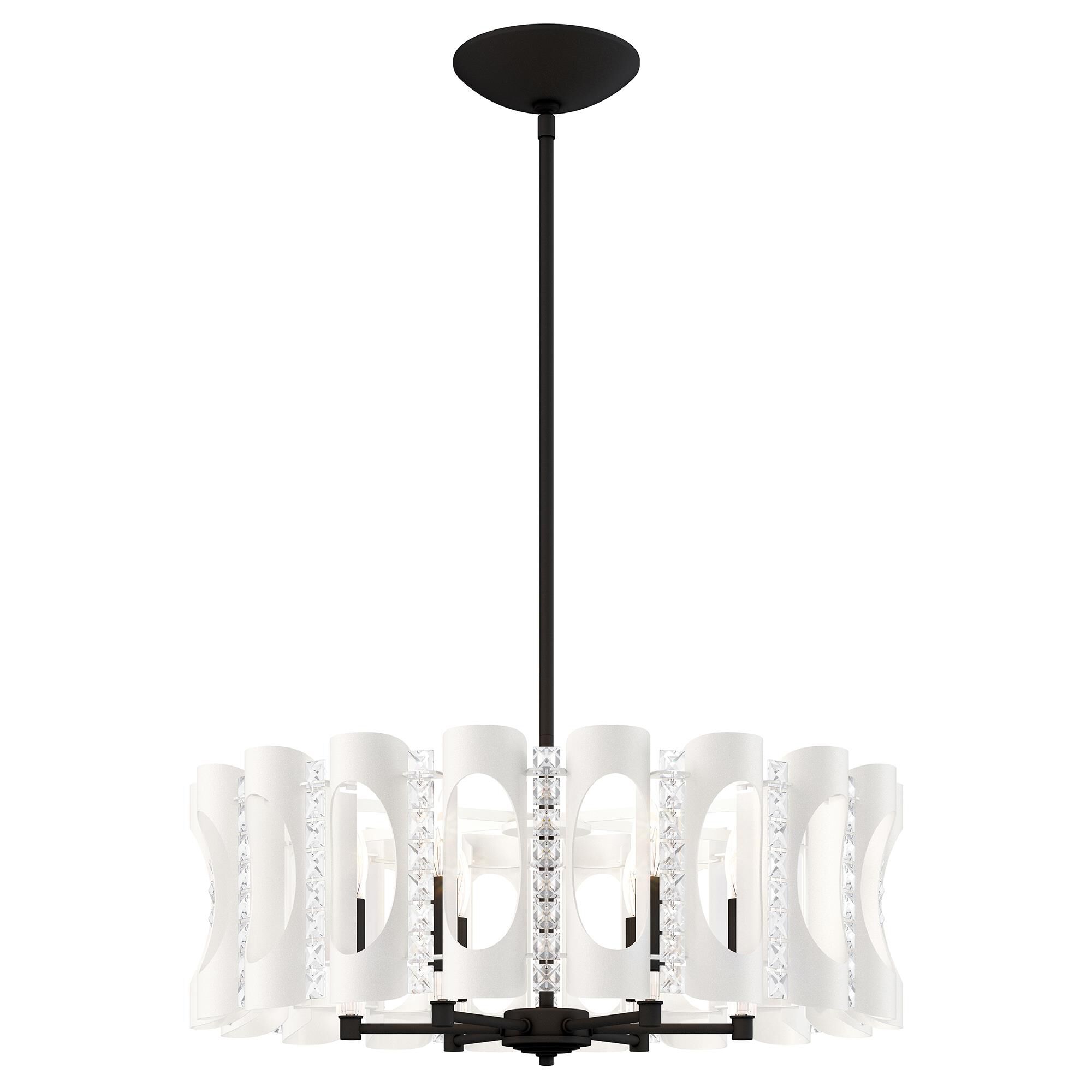 Shown in White finish and Clear Optic crystal