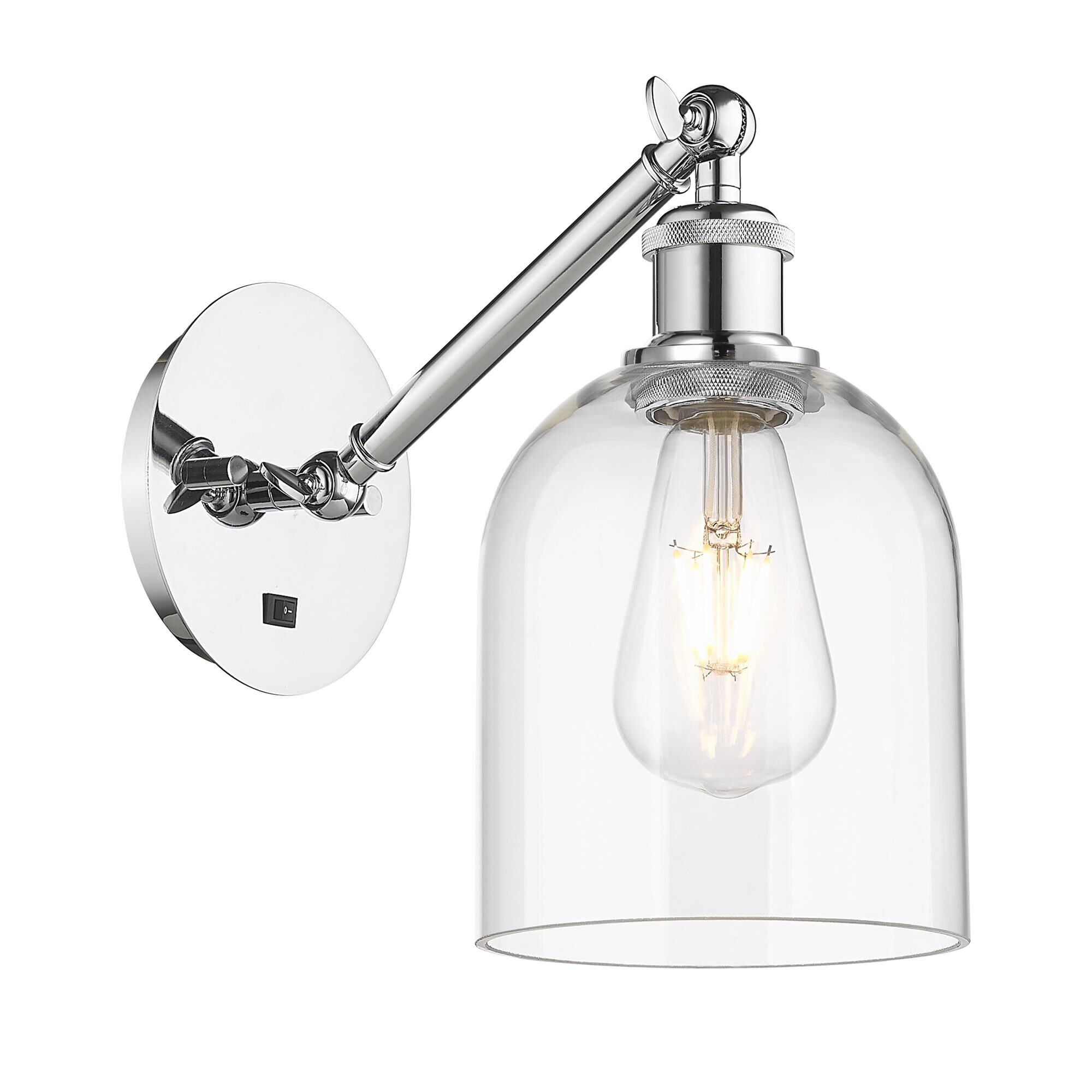 Shown in Polished Chrome finish and Clear glass