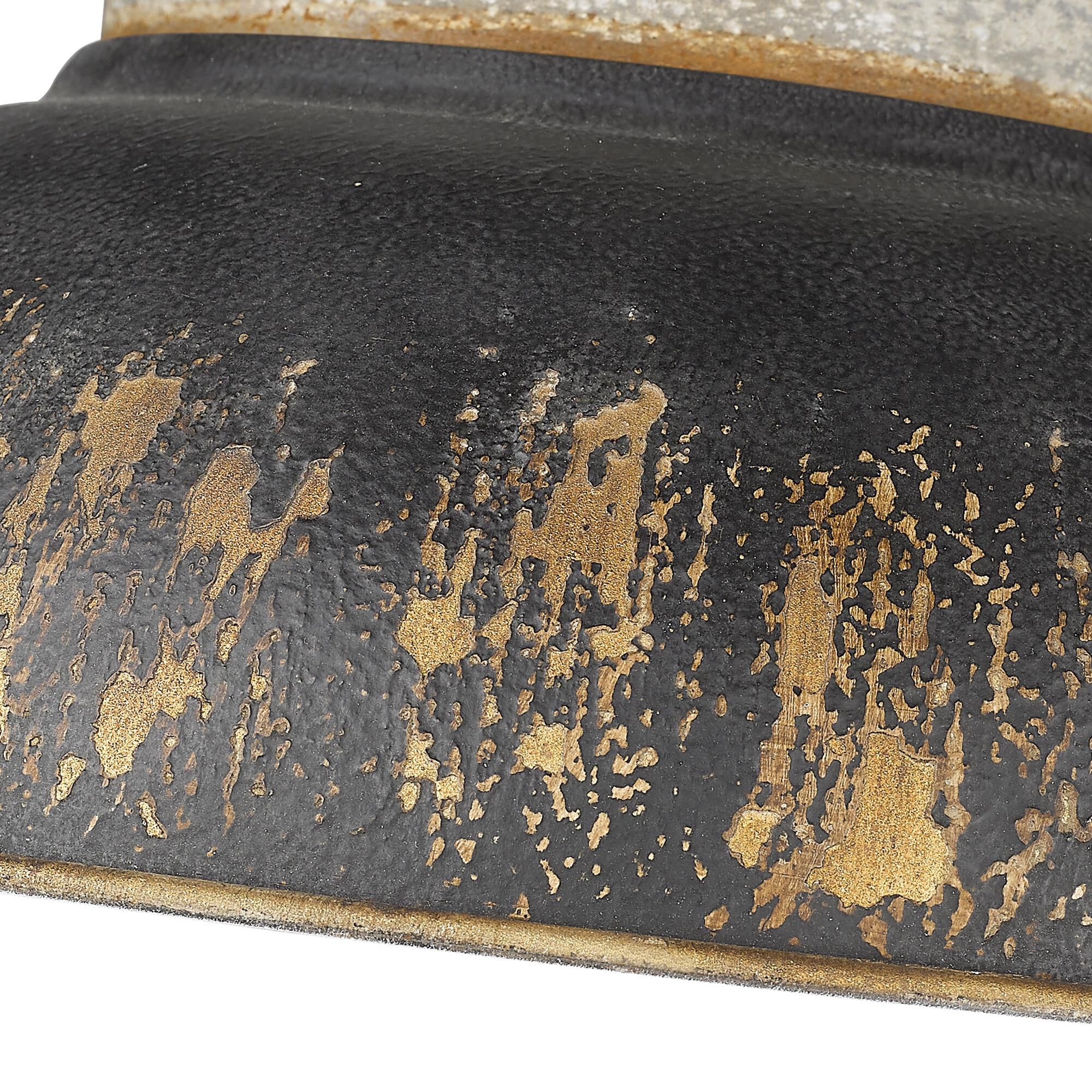 Shown in Aged Galvanized Steel finish and Antique Black Iron shade