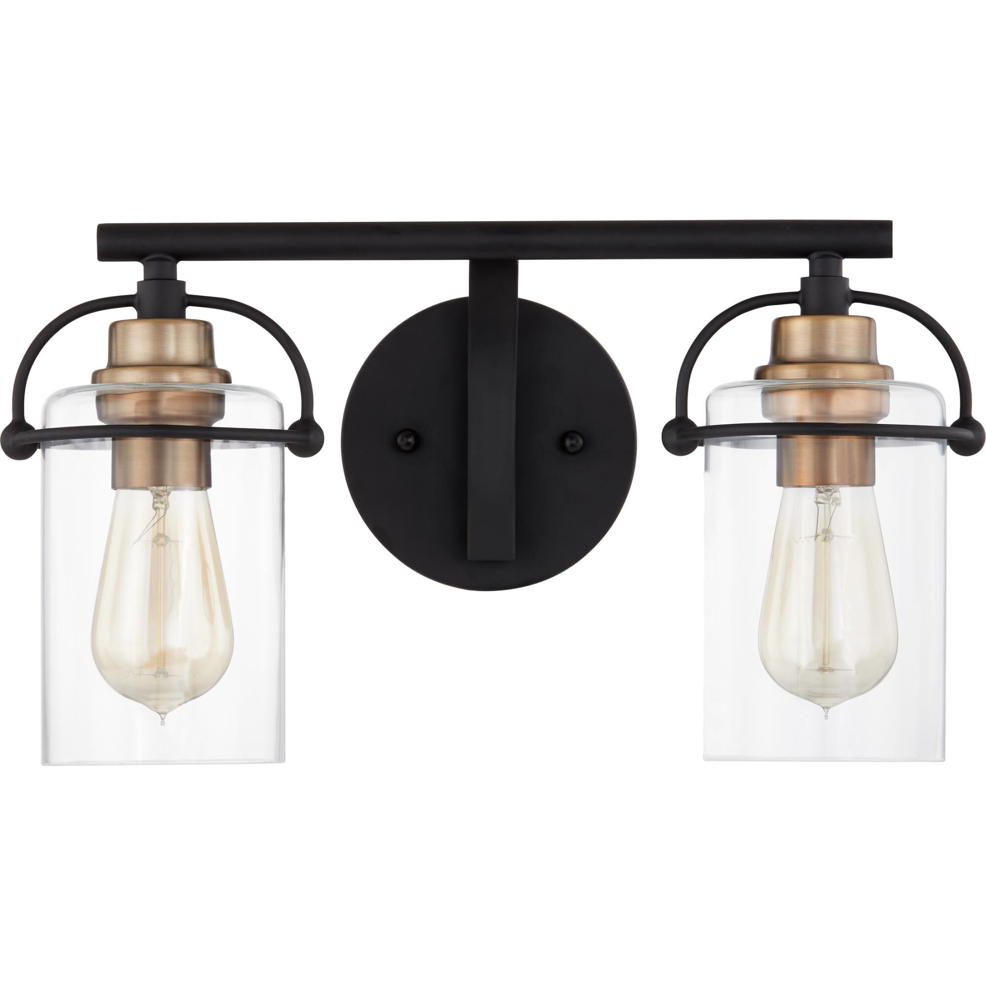 Shown in Matte Black finish and Clear Glass shade