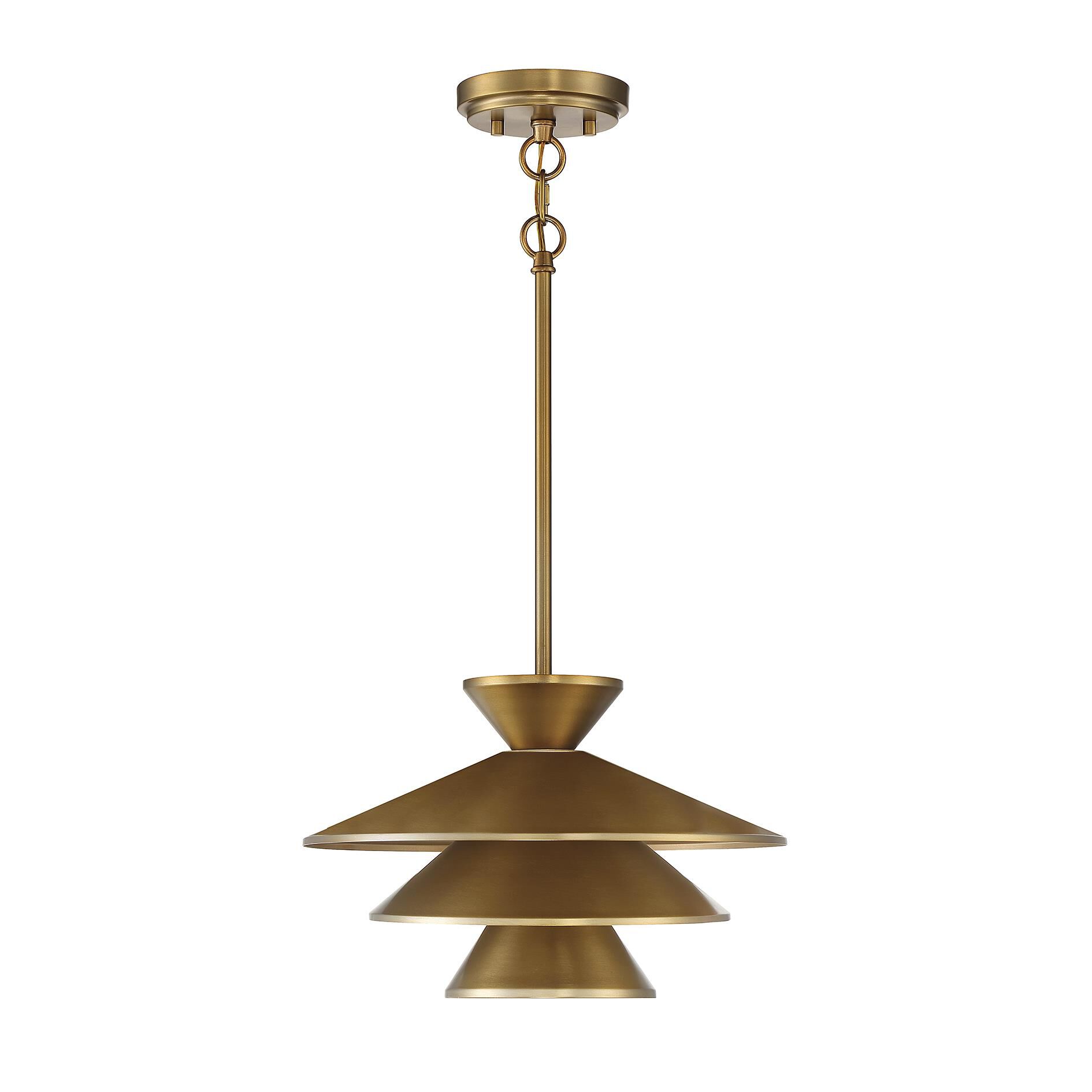 Shown in Natural Brass finish and Natural Brass Metal shade