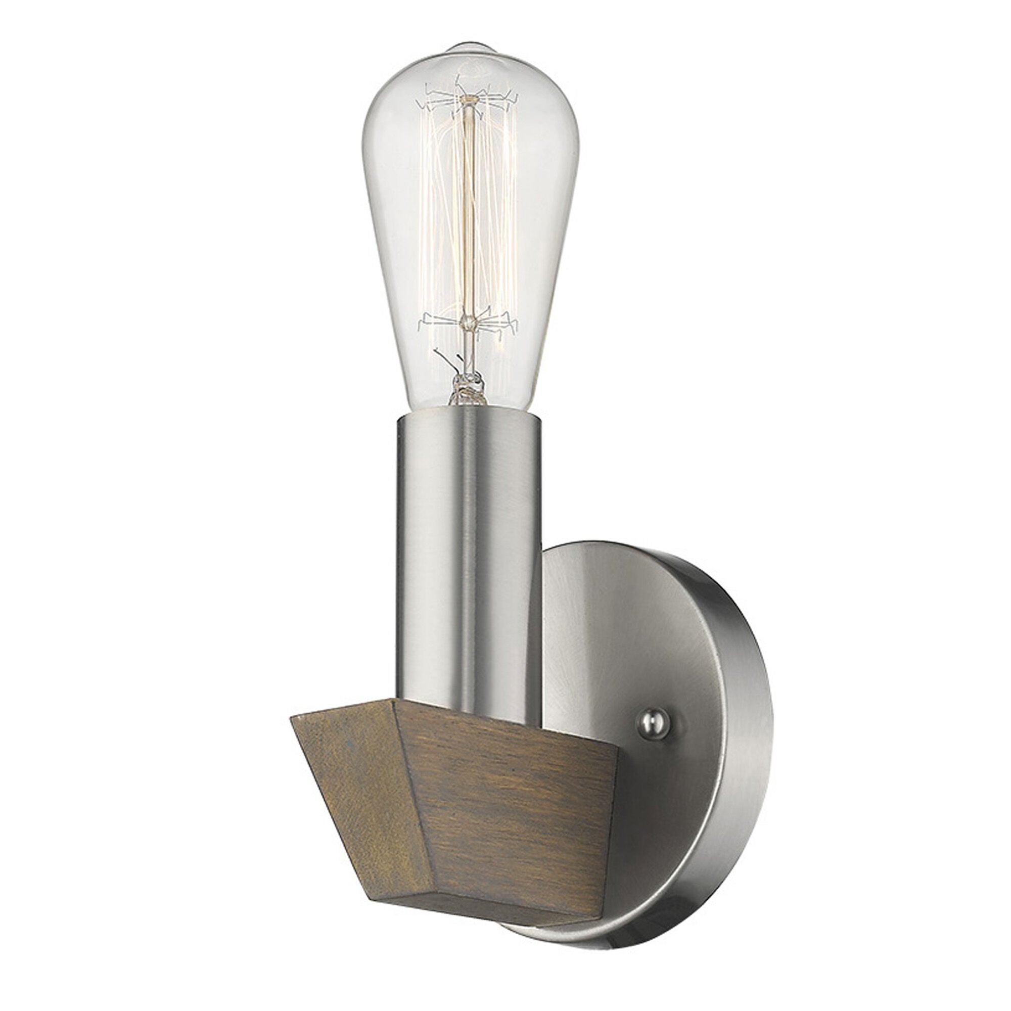 Shown in Satin Nickel finish and -- glass and -- shade