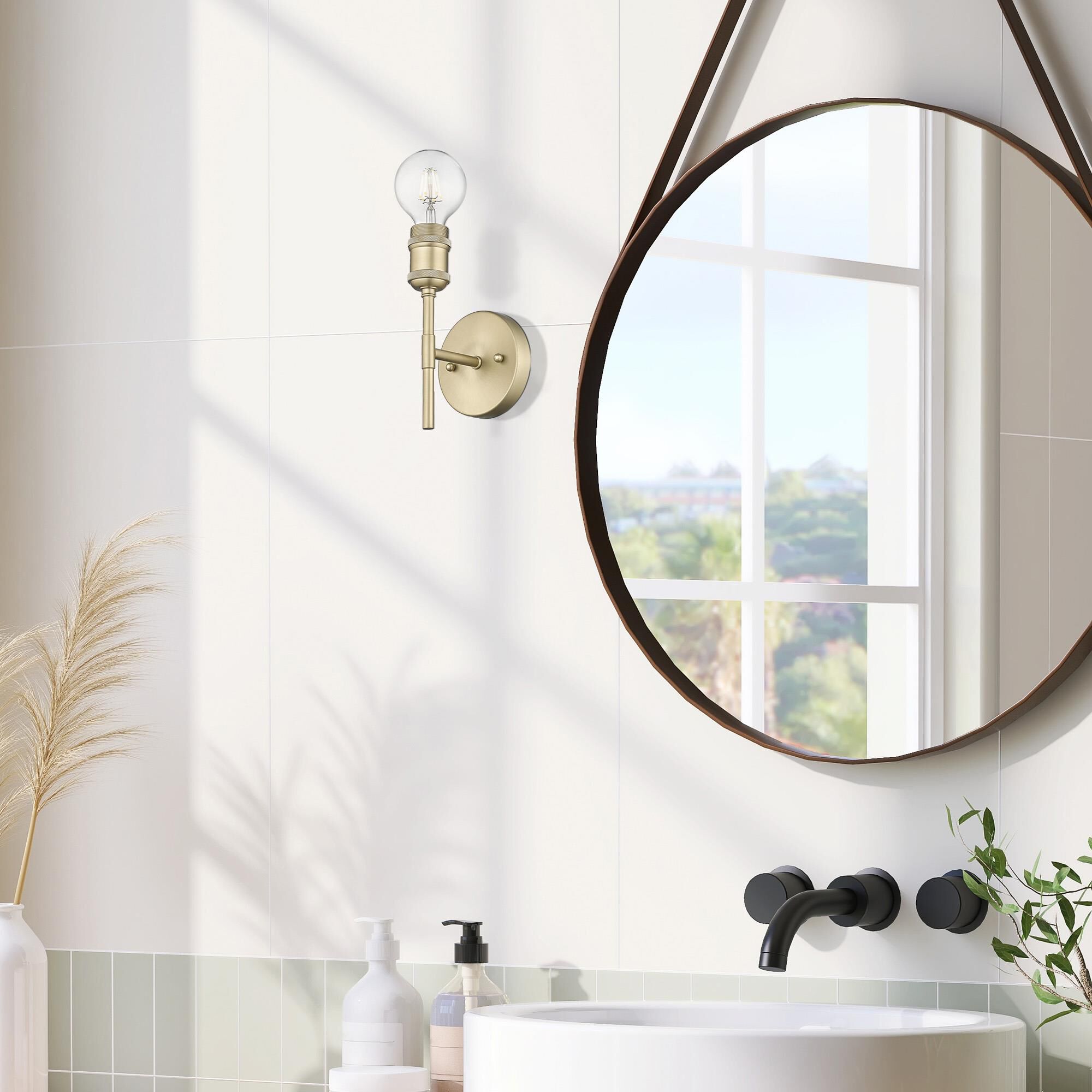 Shown in Brushed Champagne Bronze finish and Without Glass glass and Brushed Champagne Bronze shade