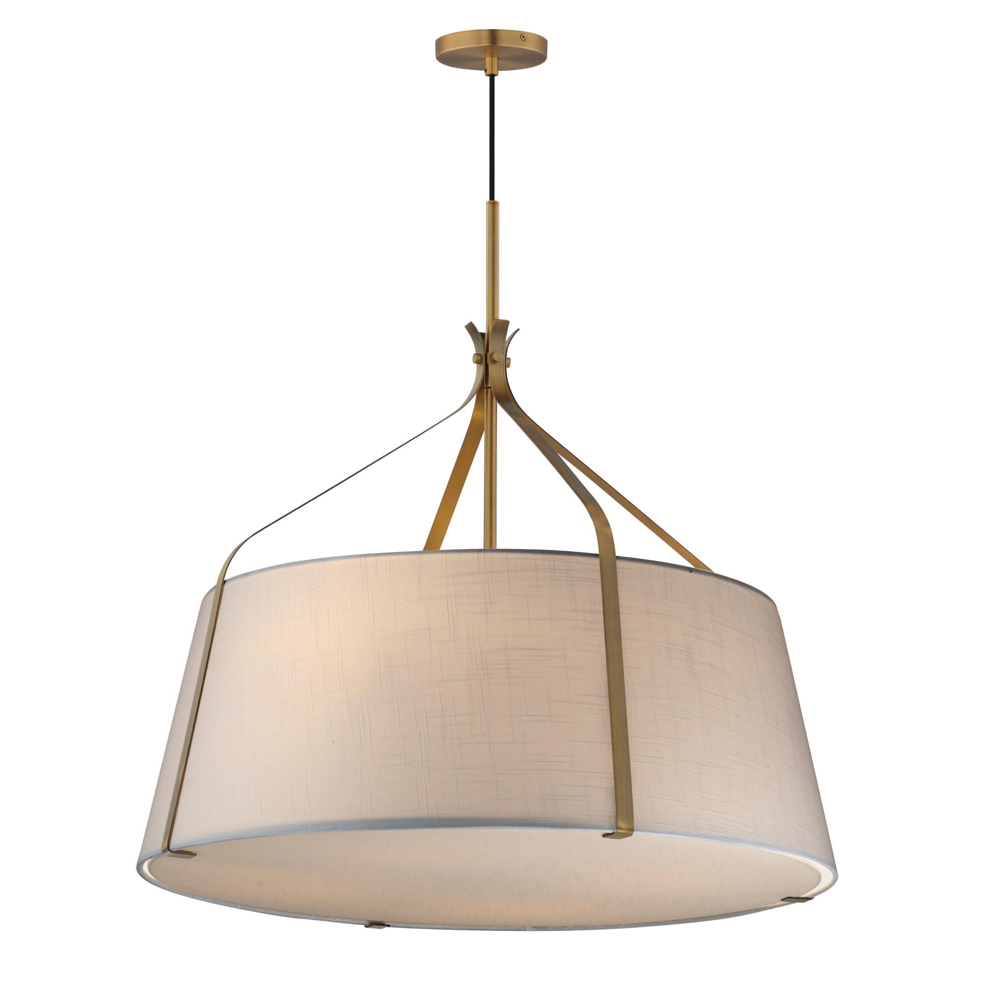 Shown in Natural Aged Brass finish and Cloth shade