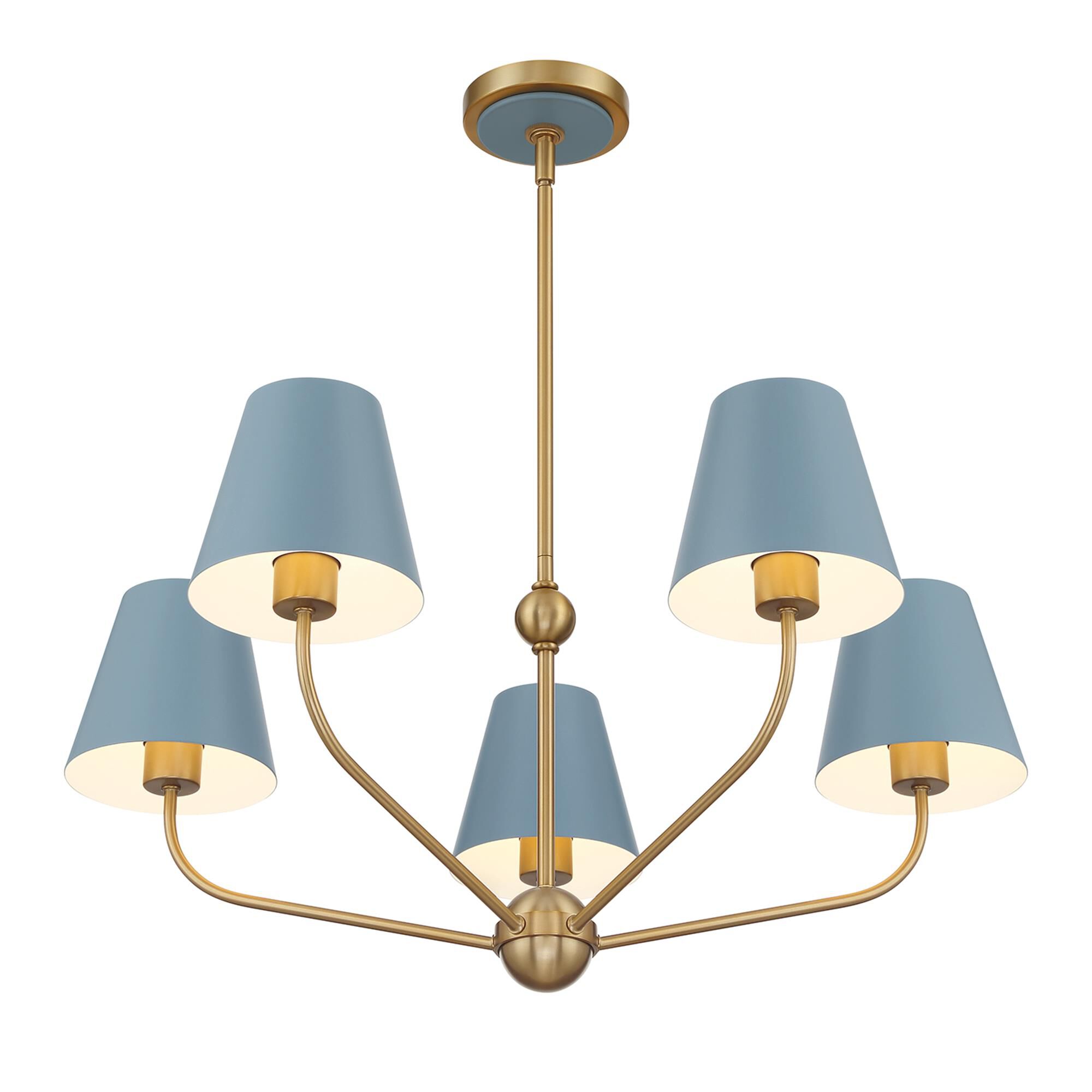 Shown in Vibrant Gold and Blue finish and Steel shade