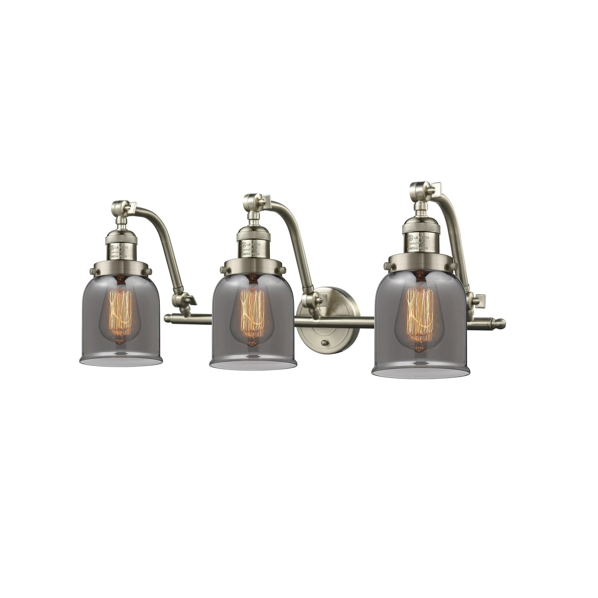 Shown in Brushed Satin Nickel finish and Plated Smoked glass