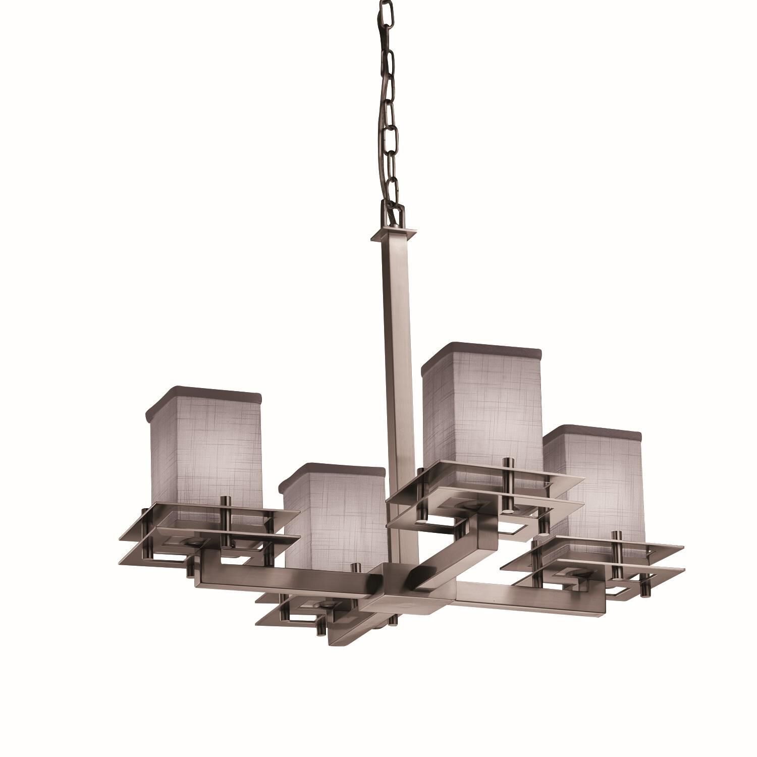 Textile 25 Inch 4 Light Chandelier by Justice Design Group