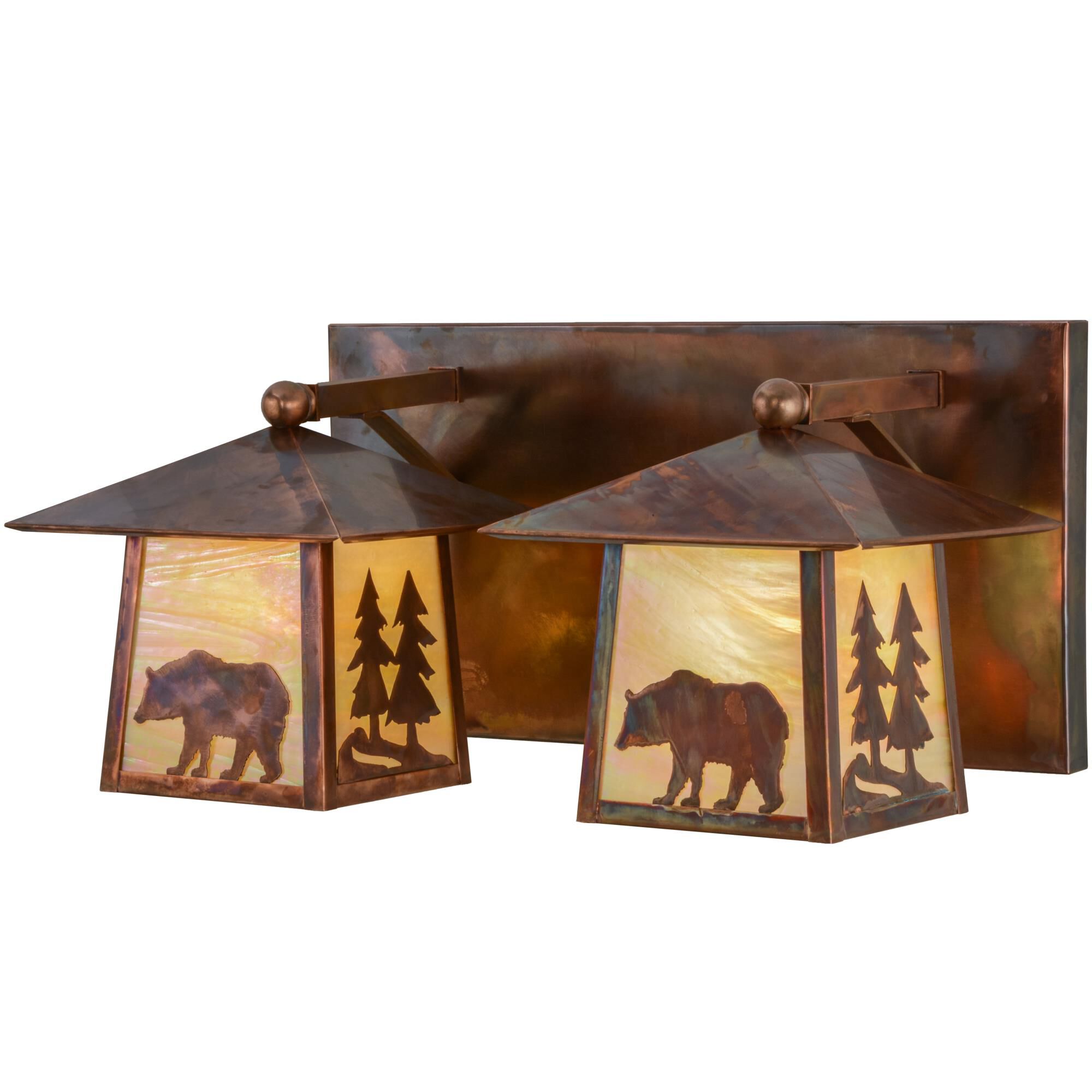 Pine Tree And Bear 22 Inch 2 Light Bath Vanity Light by Meyda Lighting