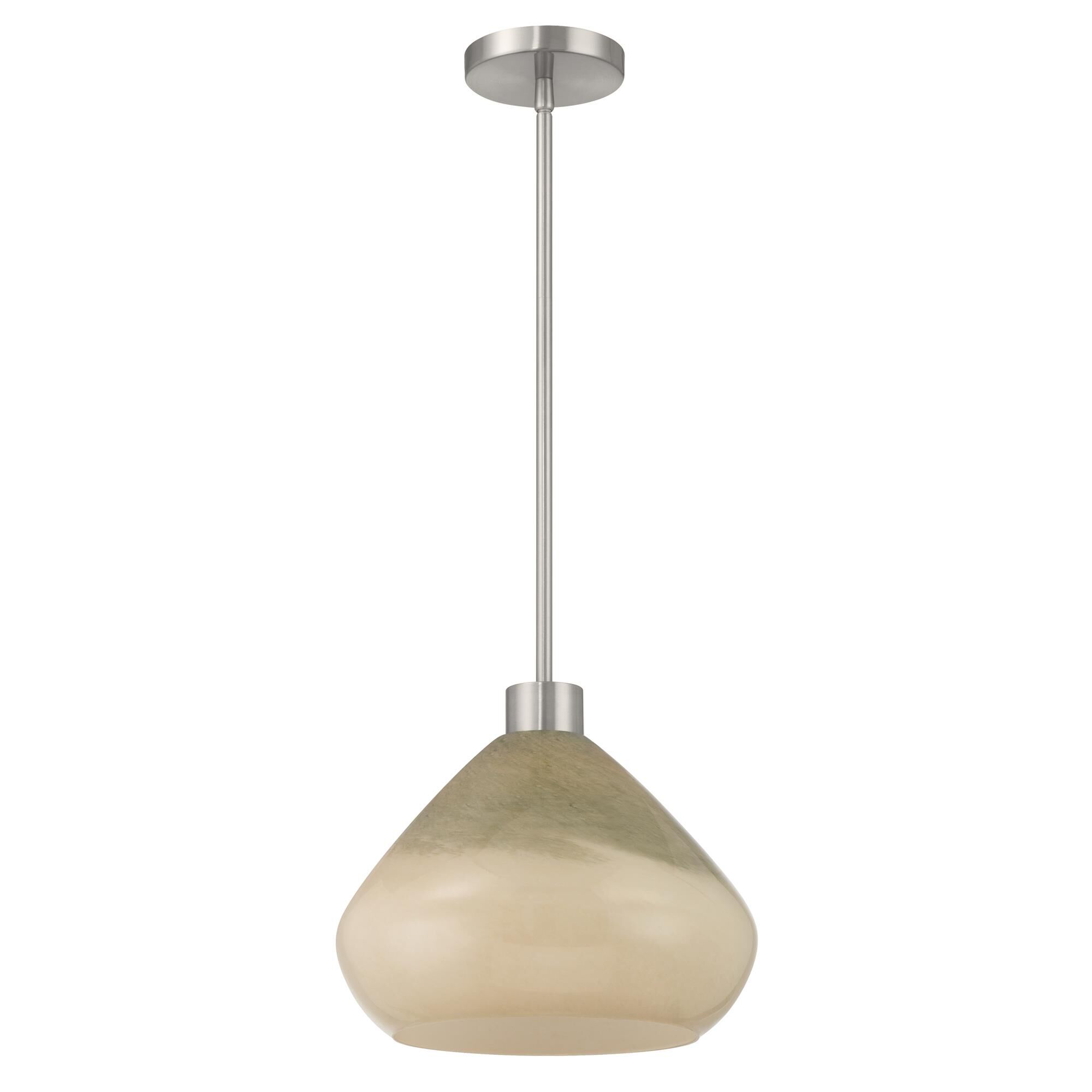 Shown in Brushed Nickel finish and Green Ombre glass