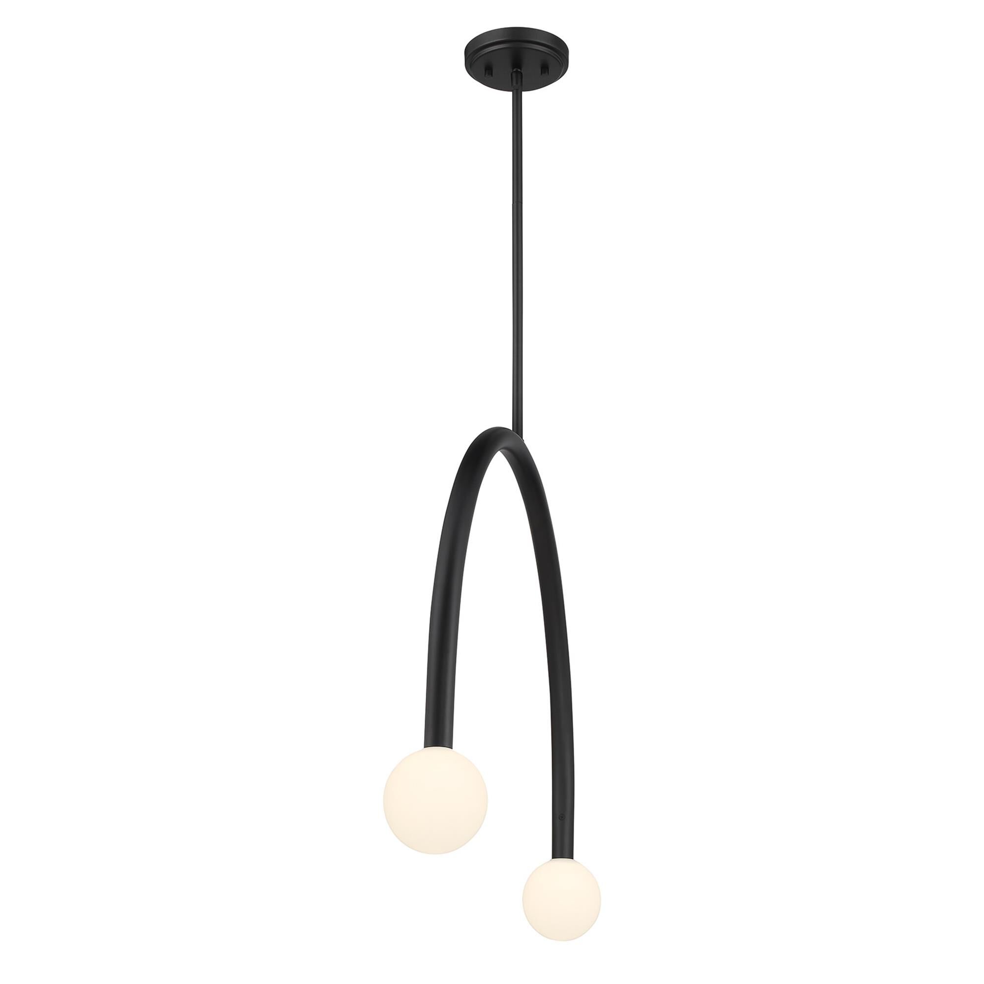 Shown in Matte Black finish and White Opal glass