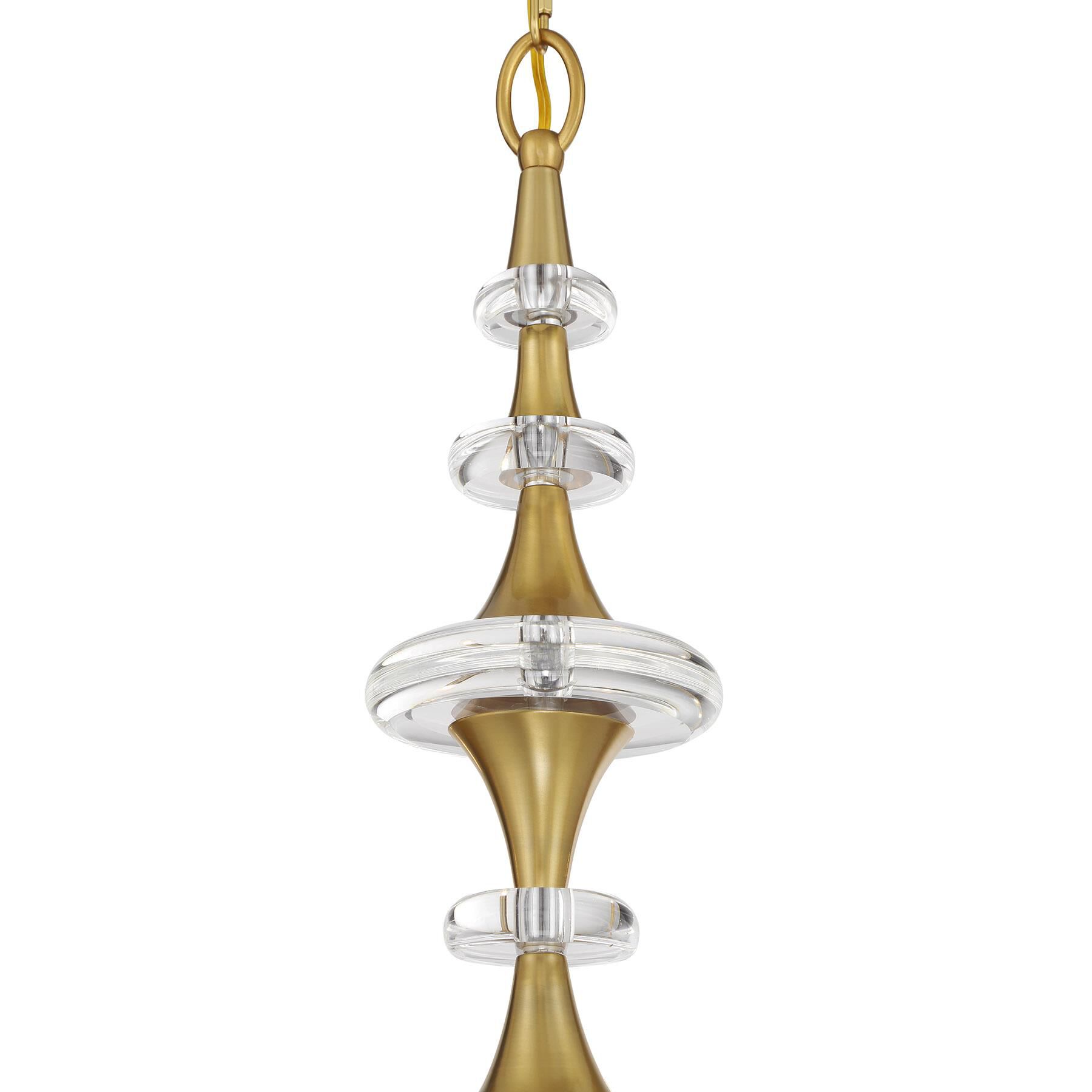 Shown in Warm Brass finish and K9 crystal