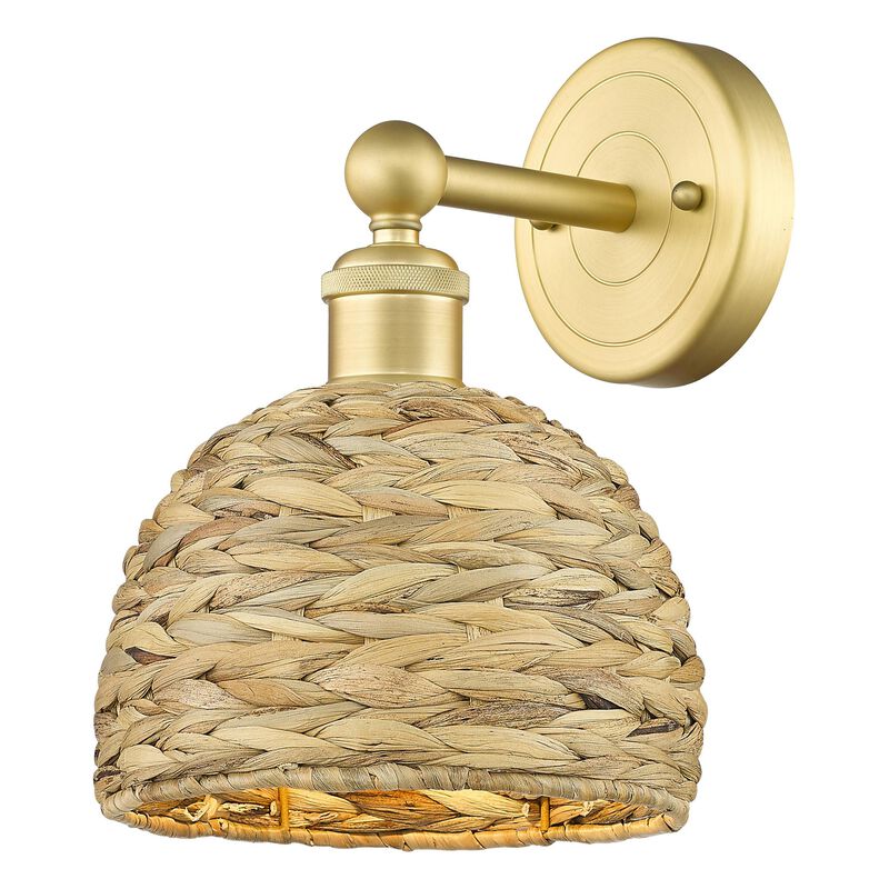 Bruno Marashlian Woven Rattan 11 Inch Wall Sconce by Innovations Lighting