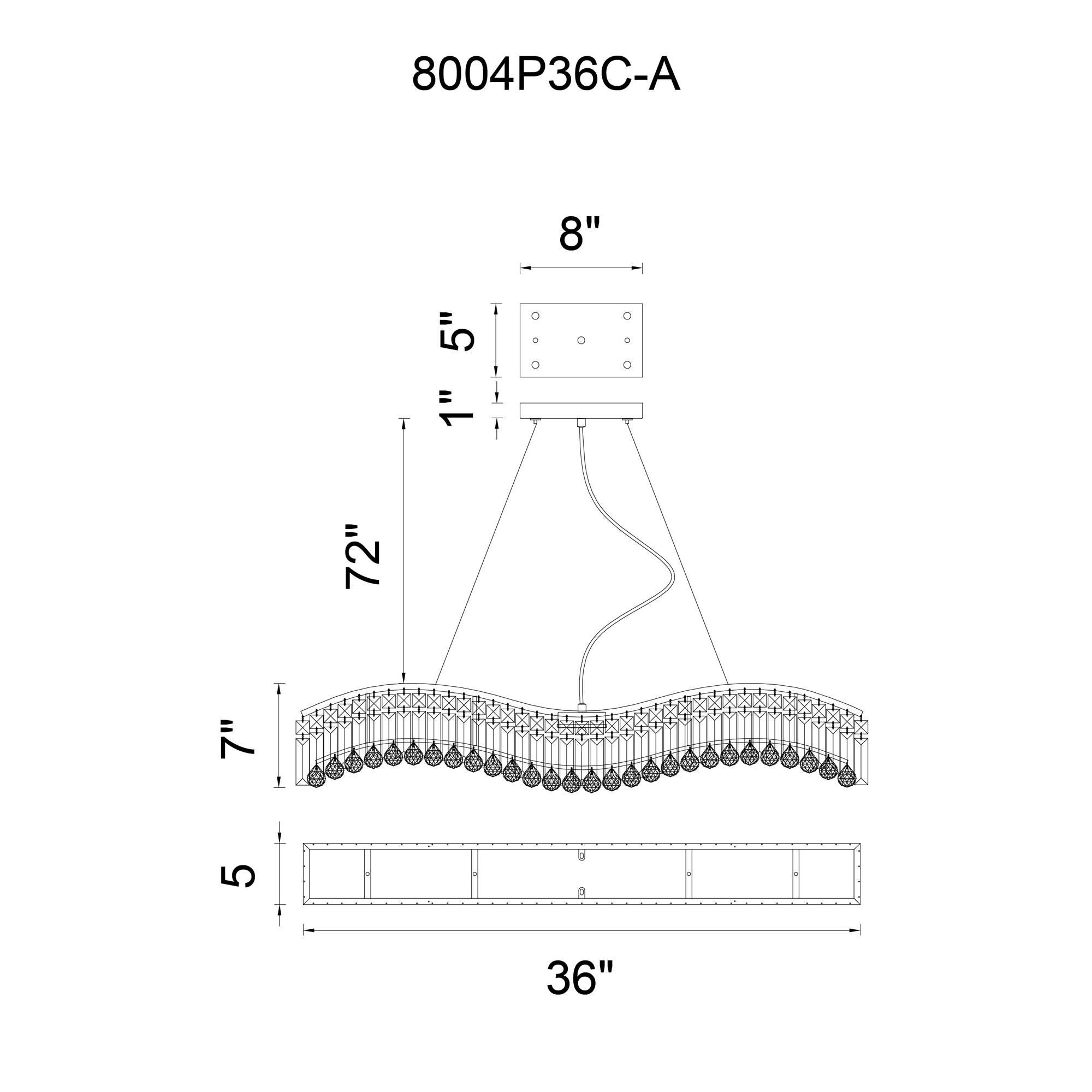 Glamorous 36 Inch 7 Light Linear Suspension Light by CWI Lighting