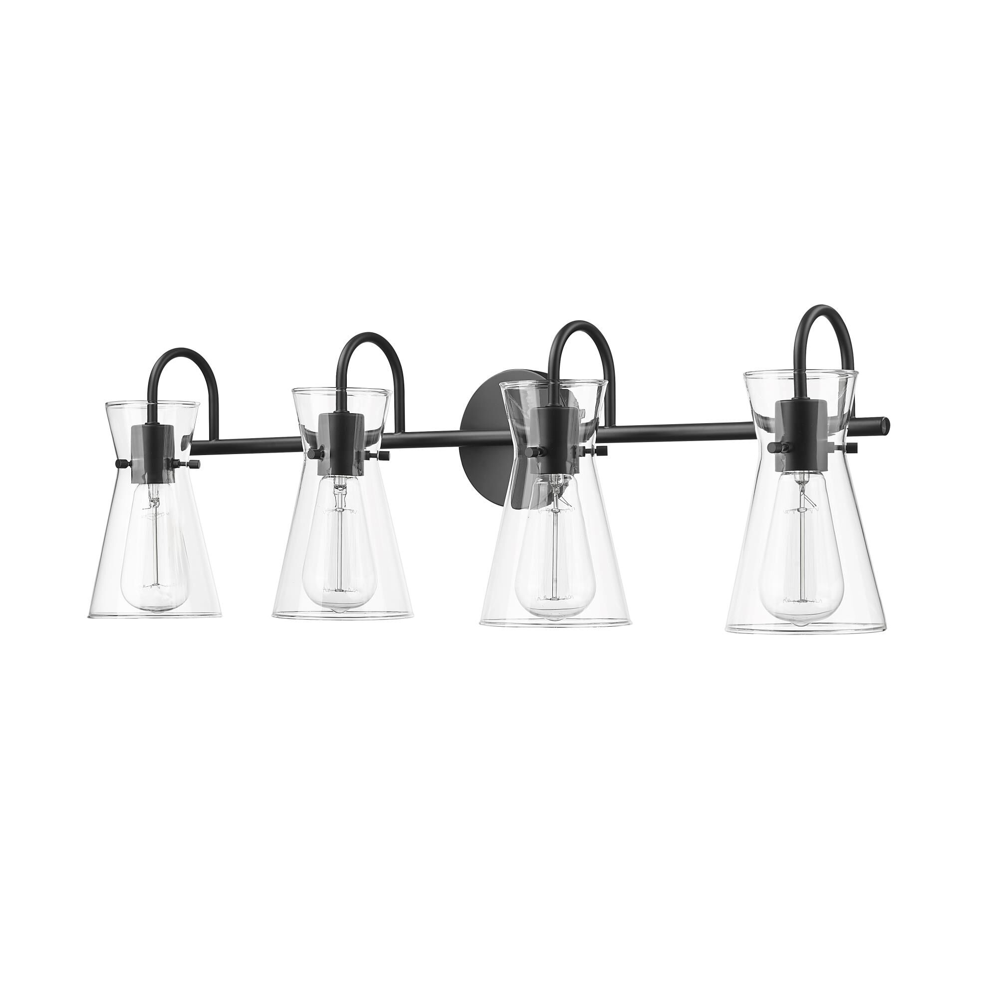 Shown in Matte Black finish and Clear glass