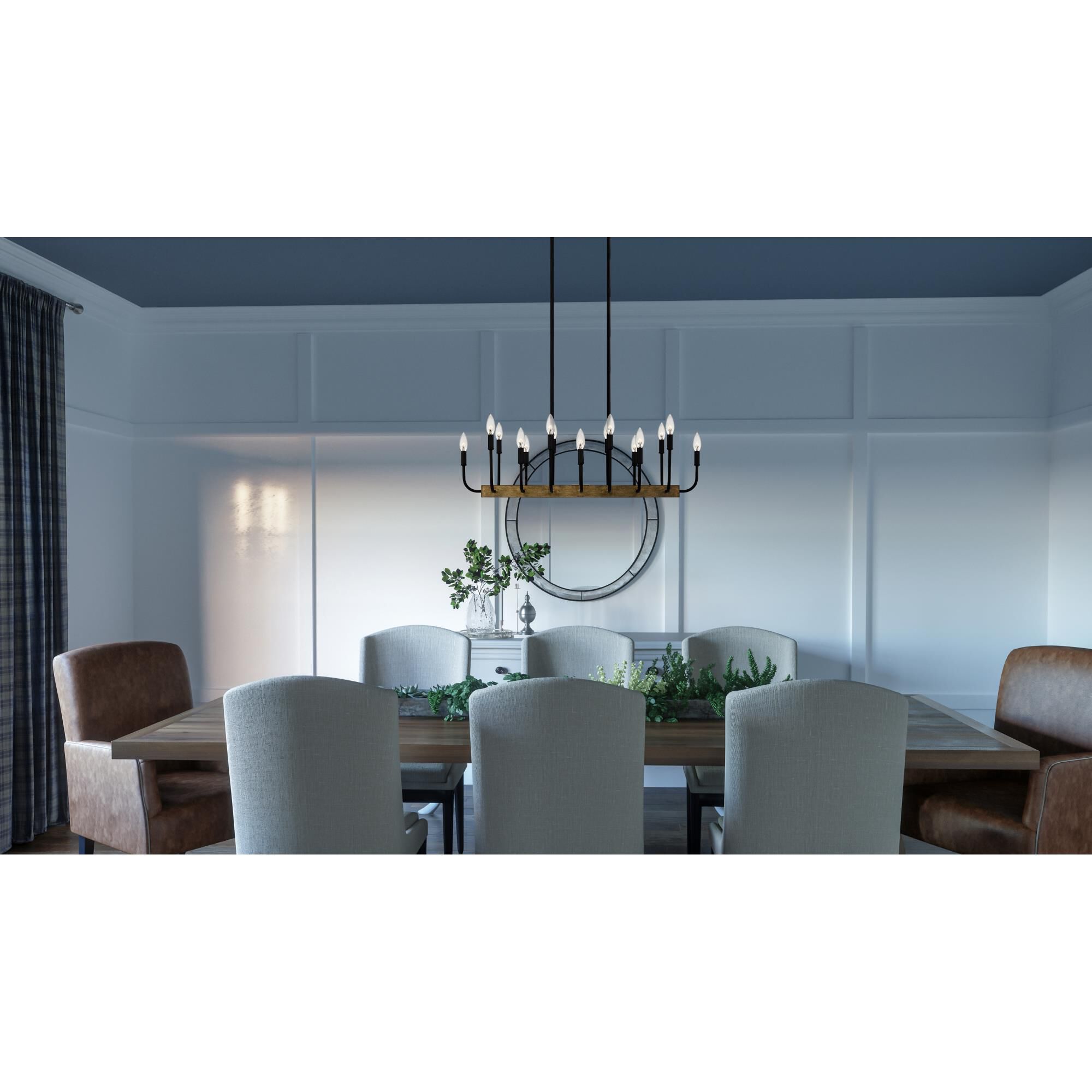 39 Inch 16 Light Linear Suspension Light by Quoizel