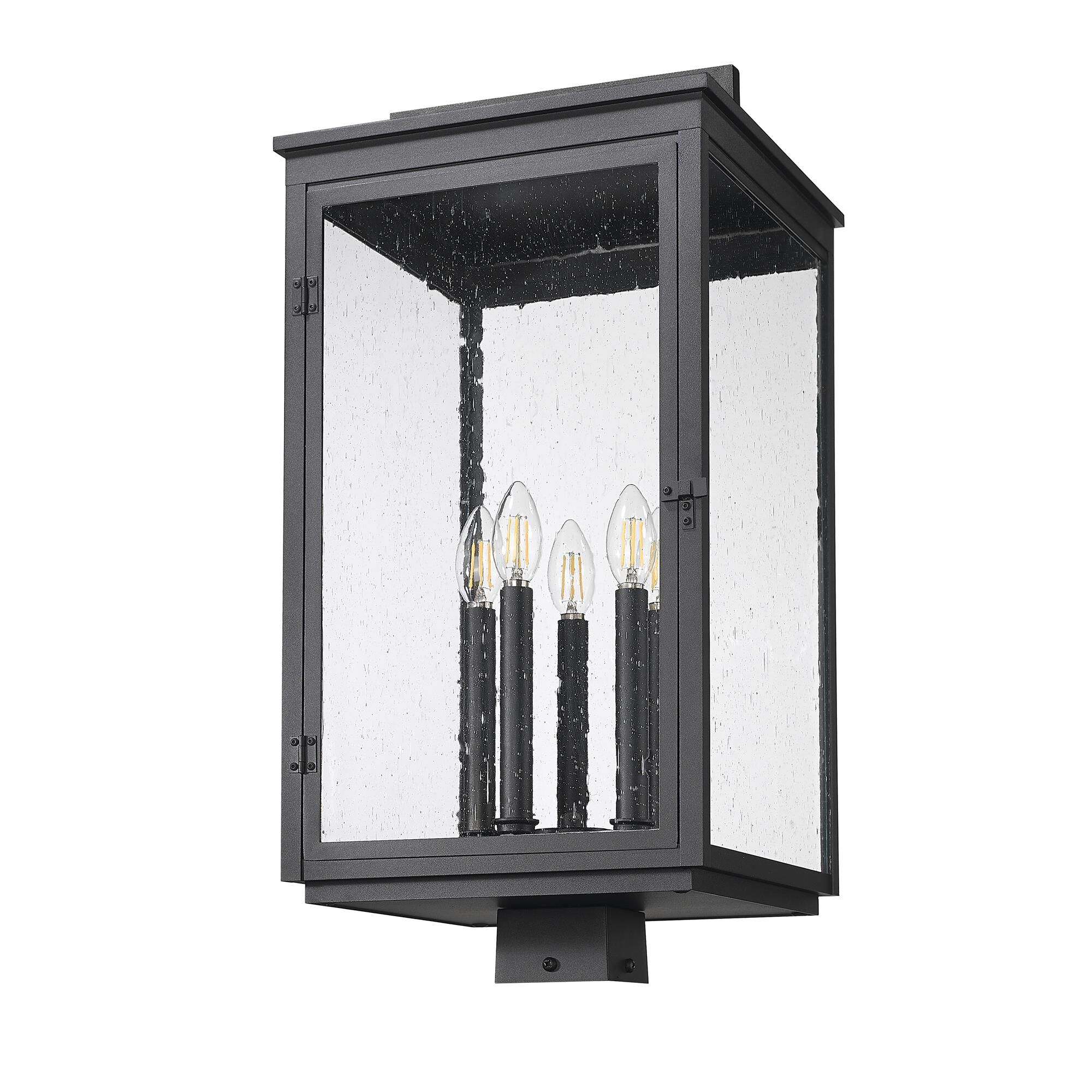Shown in Sand Black finish and Clear Seedy glass and Clear Seedy shade
