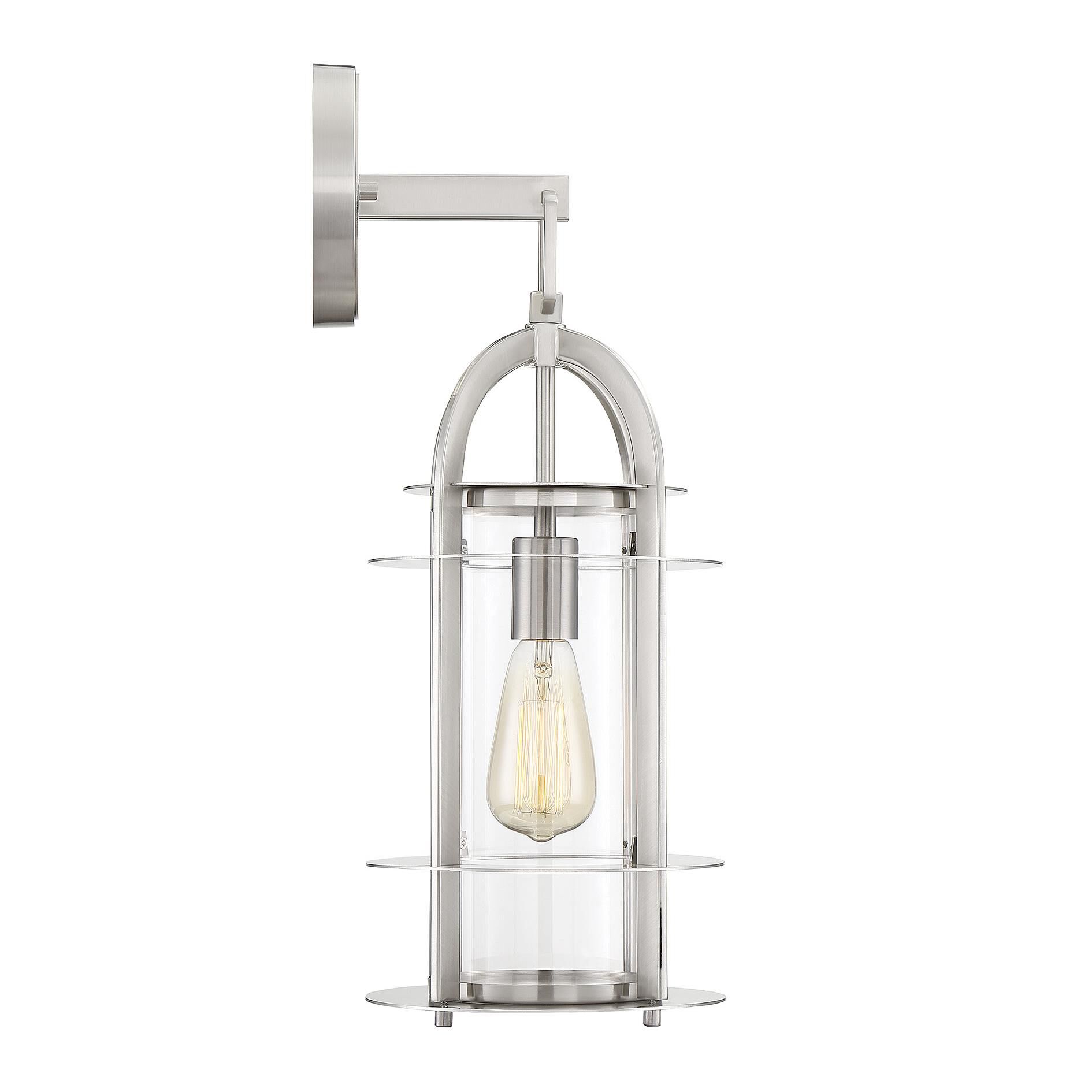 Shown in Satin Nickel finish and Clear glass