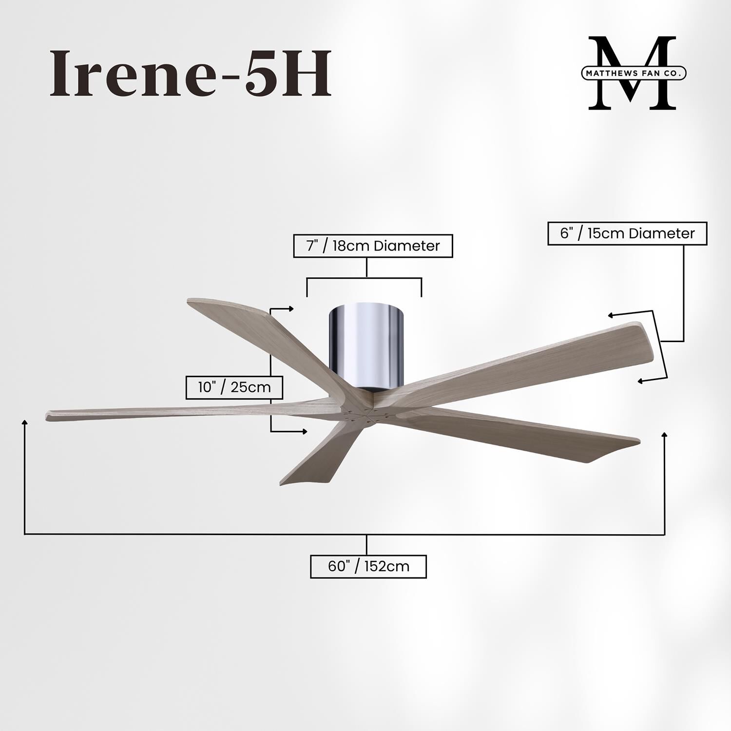 Irene 60 Inch Flush Mount Fan by Matthews Fan Company