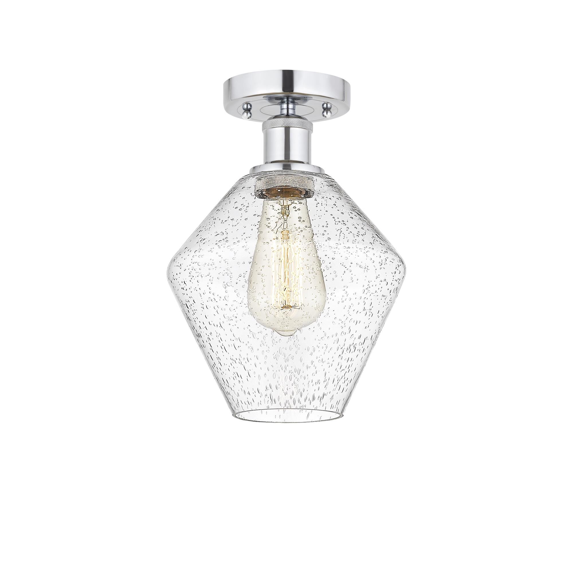Shown in Polished Chrome, Seedy finish and Seedy glass and Seedy Glass shade