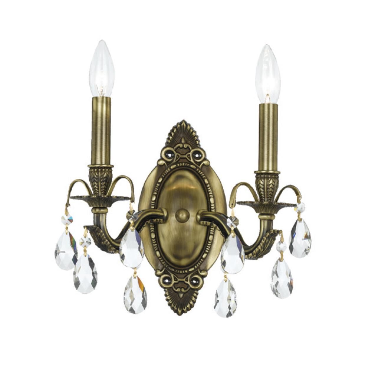 Shown in Antique Brass finish and Clear Swarovski Strass crystal 