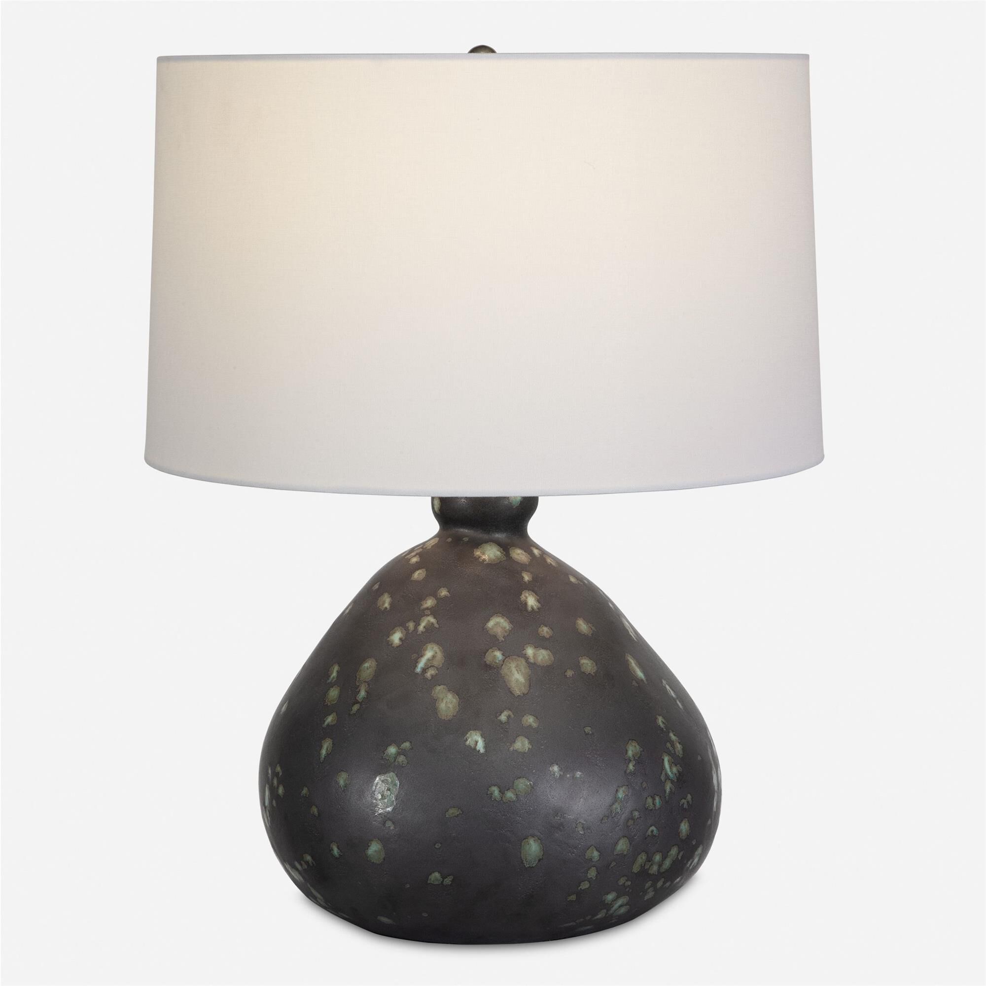 Shown in Distressed Green finish and Round With Liner shade