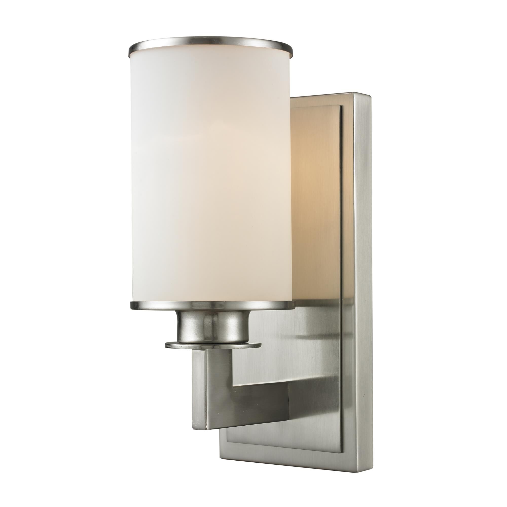 Shown in Brushed Nickel finish and Glass shade