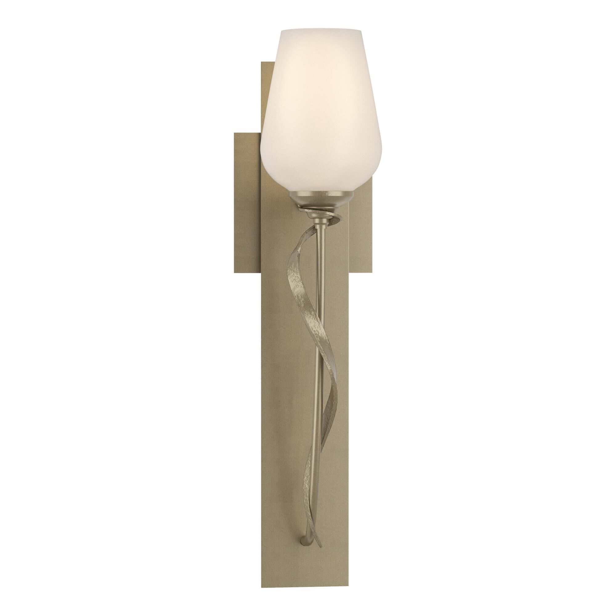 Shown in Soft Gold finish and Opal glass