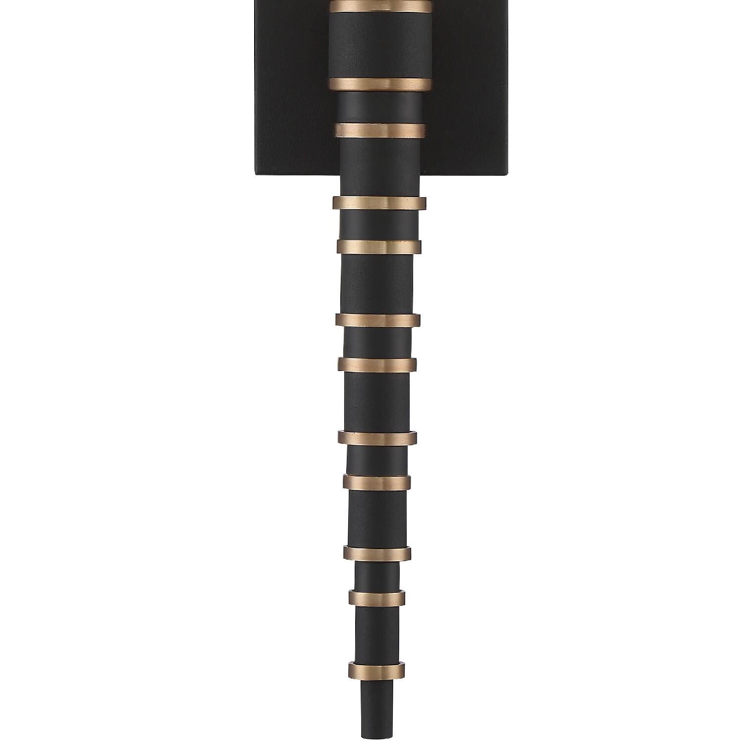 Shown in Vibrant Gold - Black Forged finish and Silk glass and Silk shade