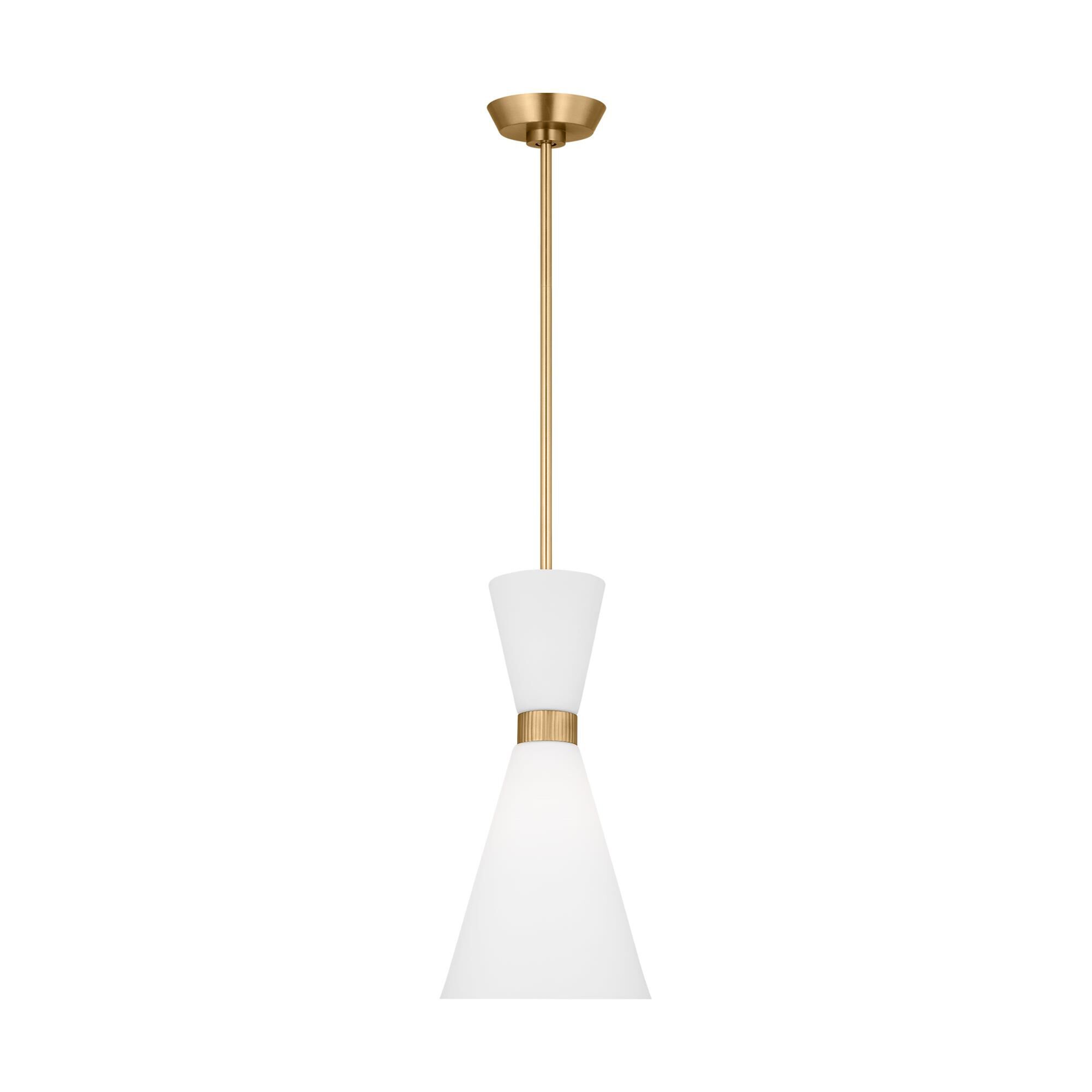 Shown in Satin Brass finish and Etched White Glass s shade