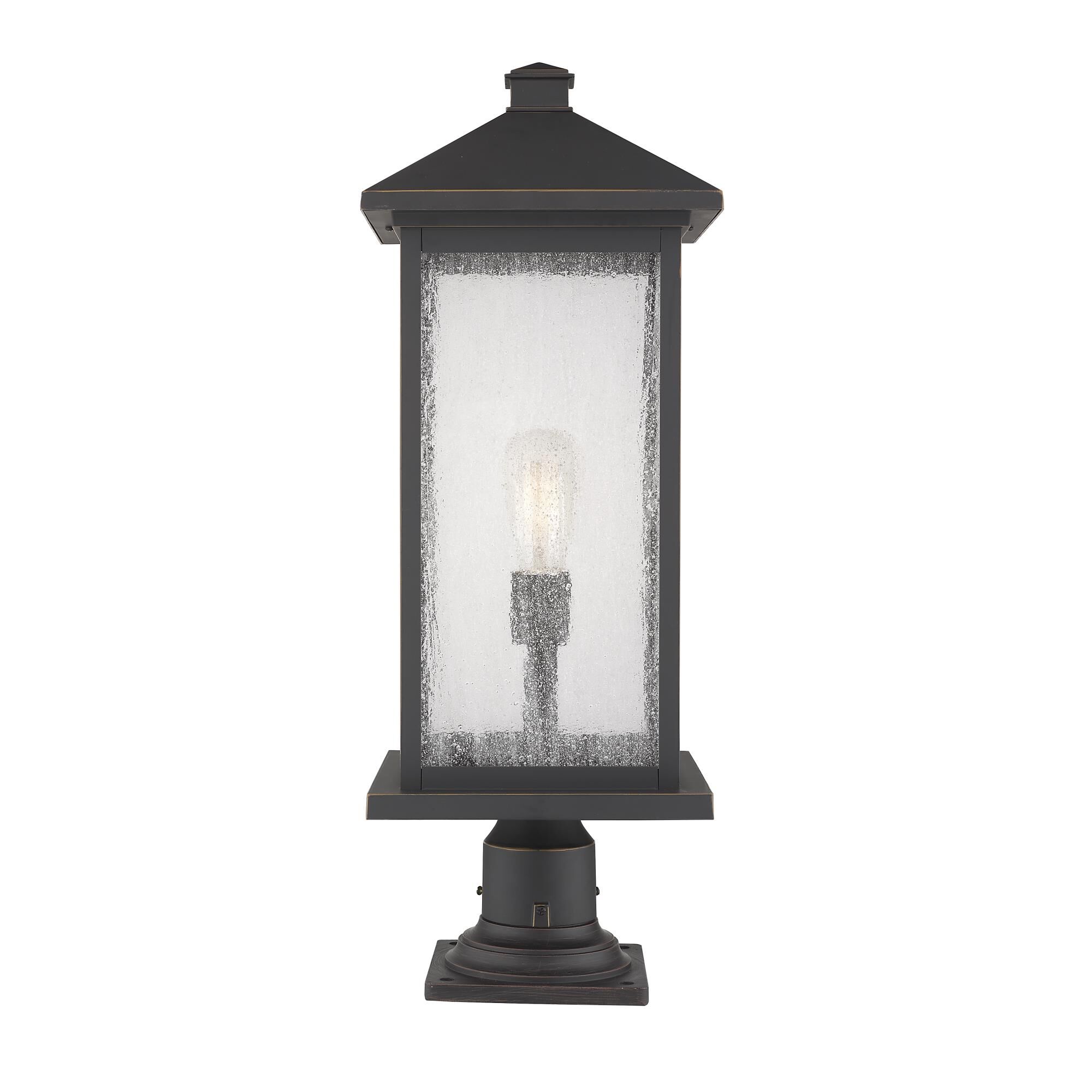 Shown in Oil Rubbed Bronze finish and Glass shade