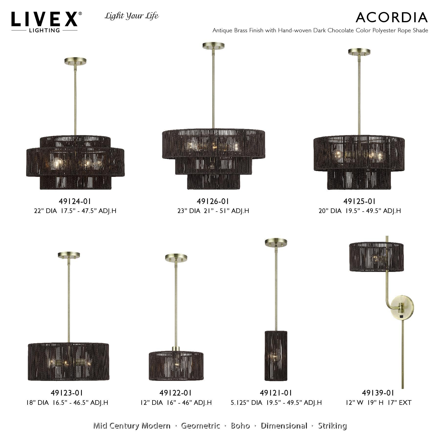 Acordia 22 Inch Large Pendant by Livex Lighting