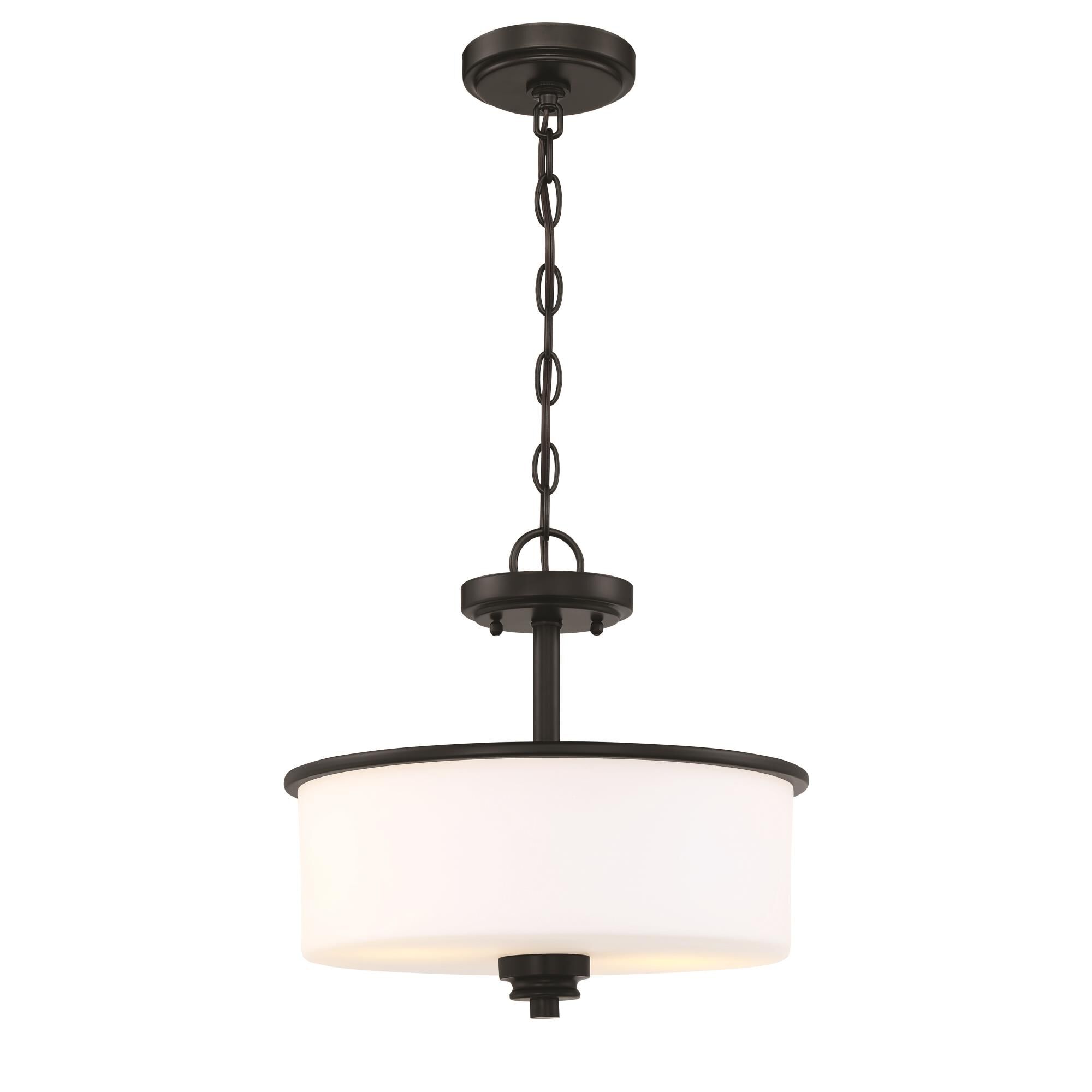 Shown in Flat Black finish and White Frosted glass and Glass shade