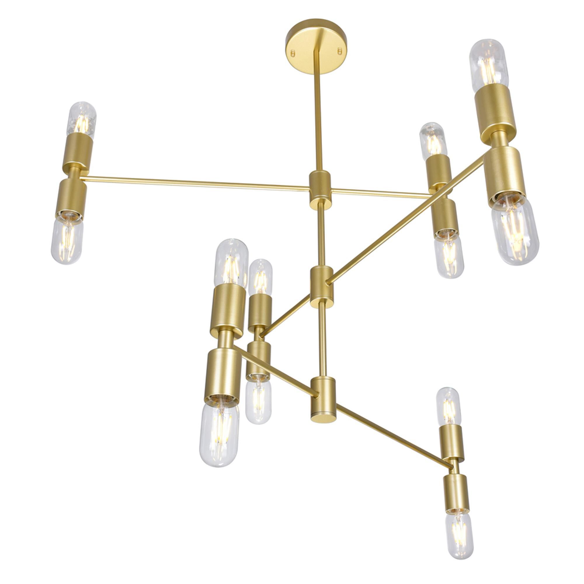 Hand Crank 34 Inch 12 Light Chandelier by CWI Lighting