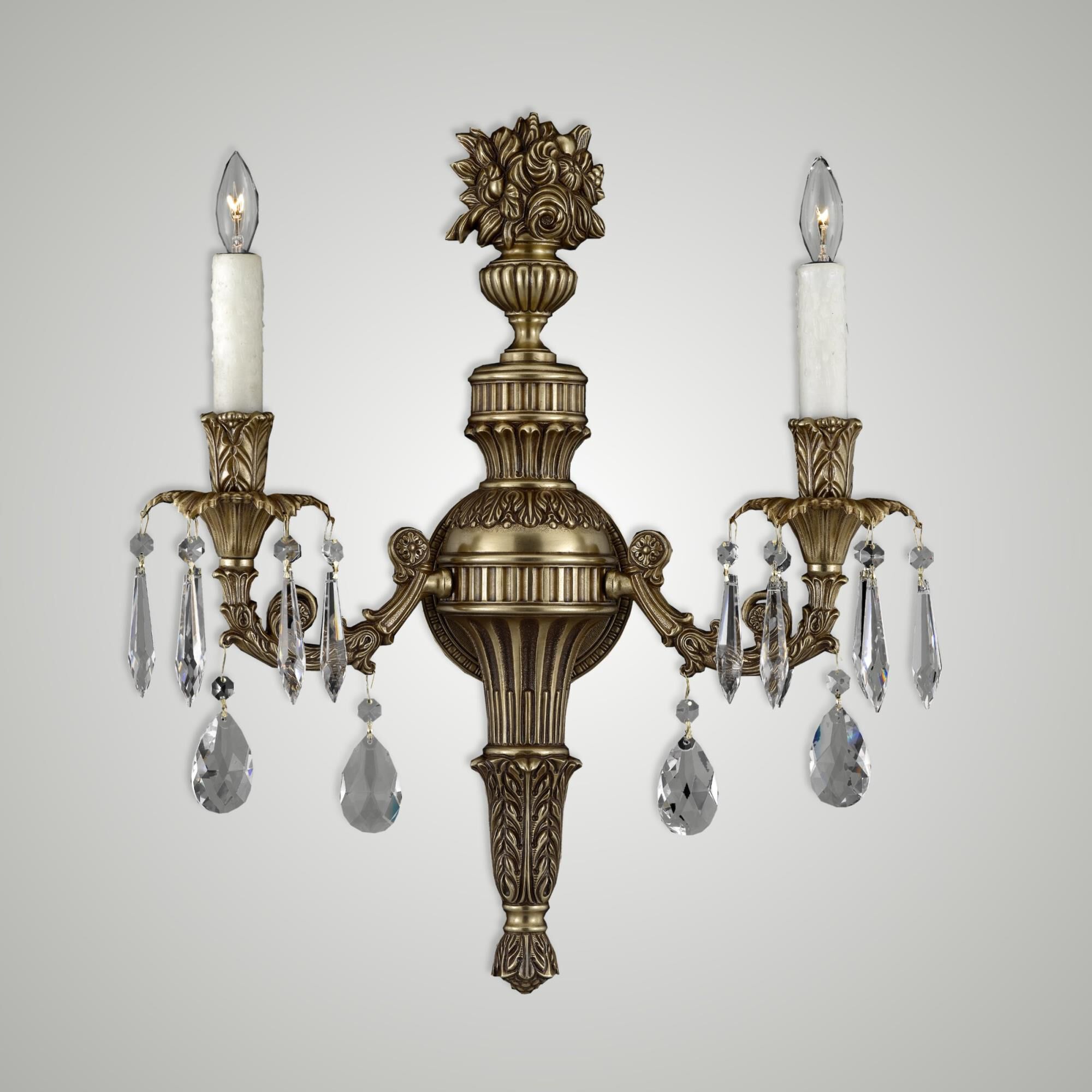 Shown in French Gold Glossy finish and Precision Clear Oval and Spire crystal