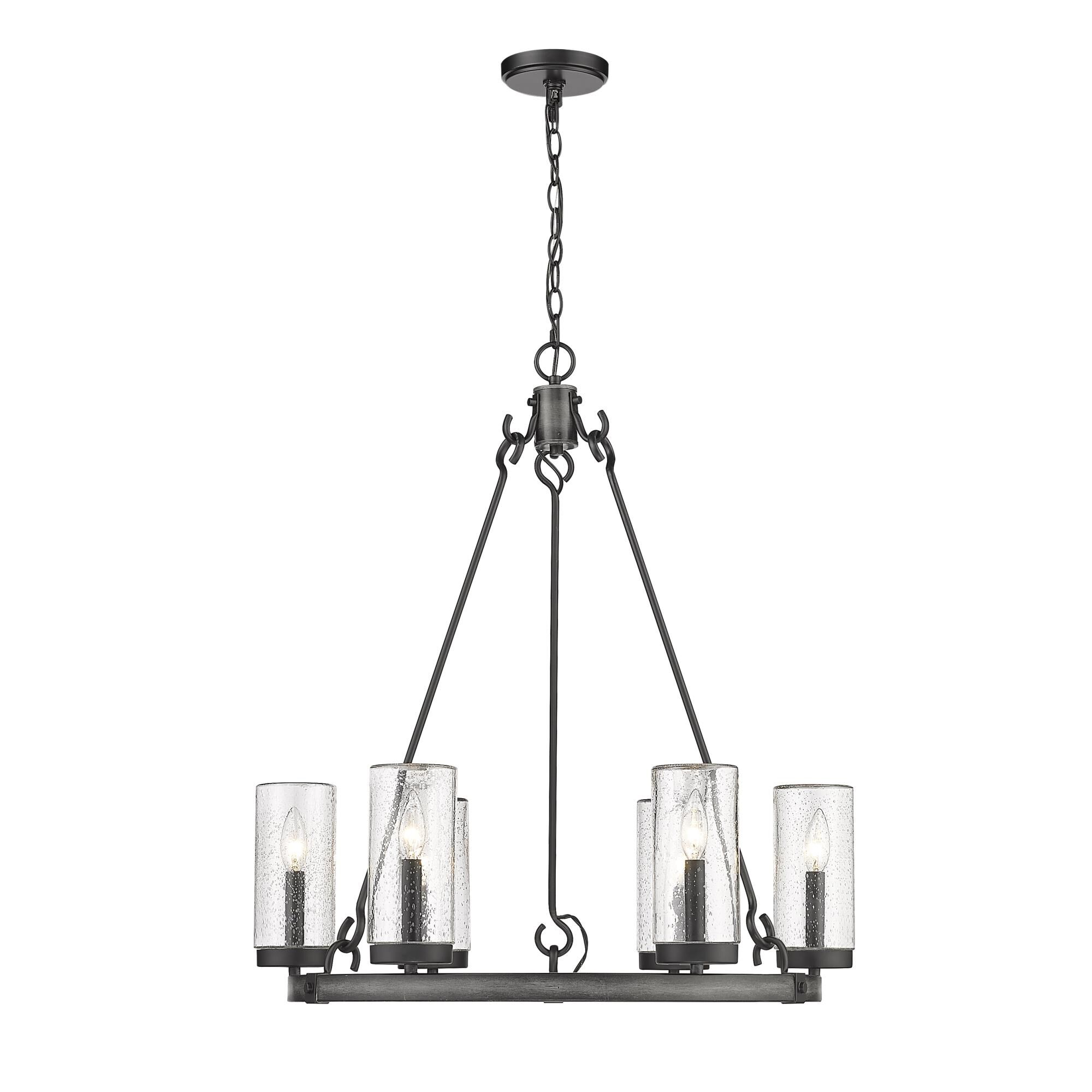 Shown in Ashen Barnboard finish and Glass shade