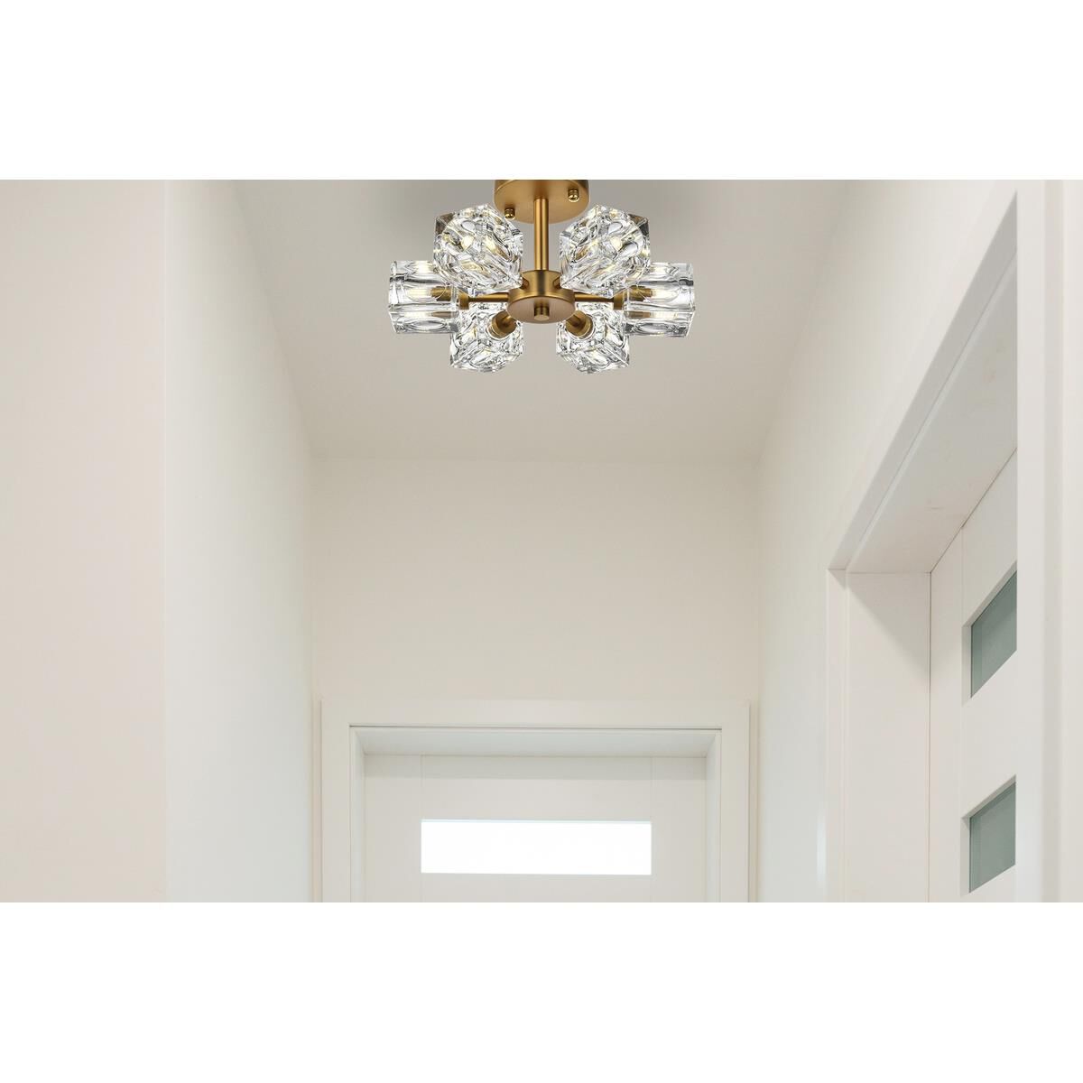Lyra 14 Inch Semi Flush Mount by Elegant Lighting